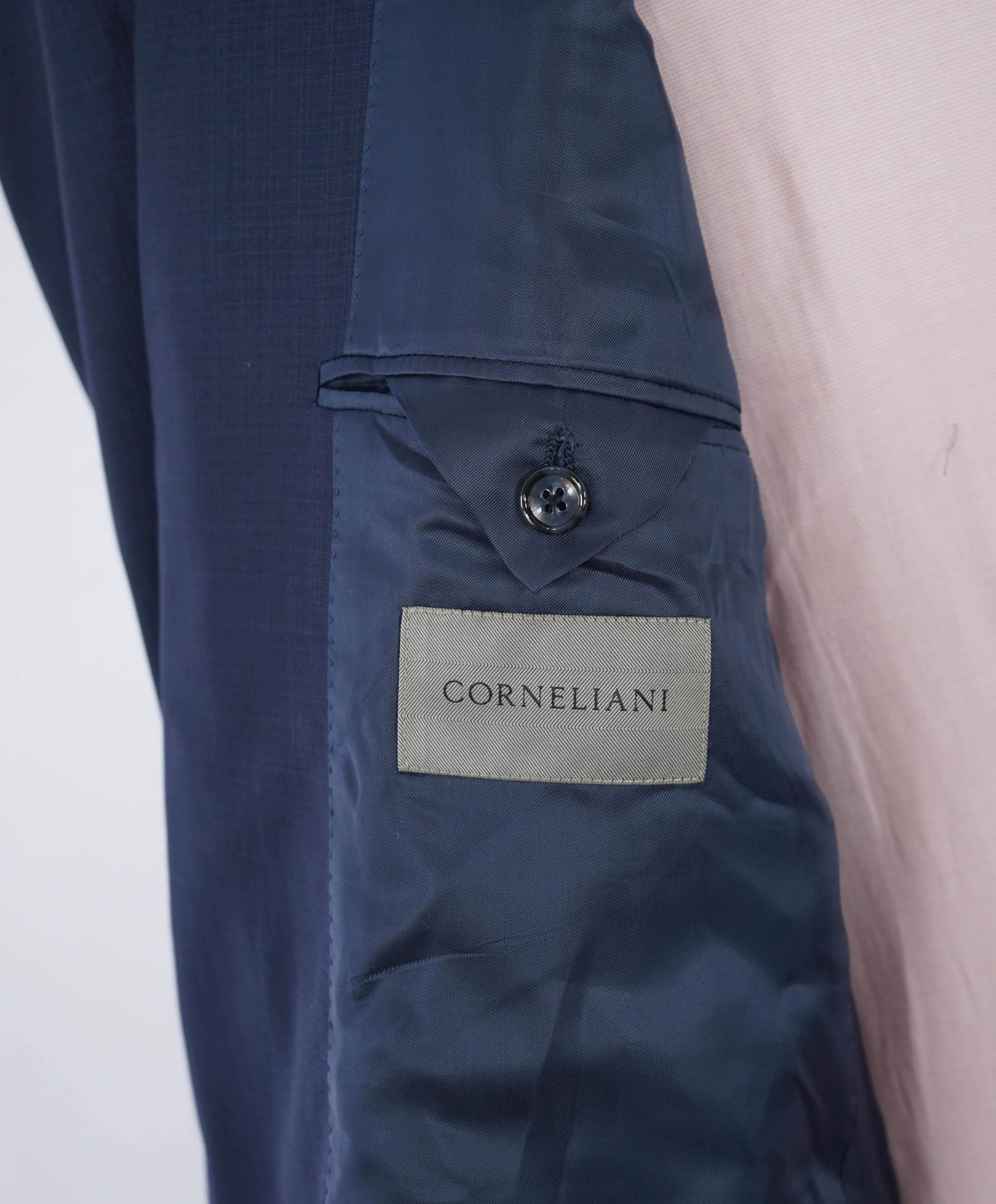 CORNELIANI - Blue Check Wool "Super Fine 18,25 Microns" Suit - 46R