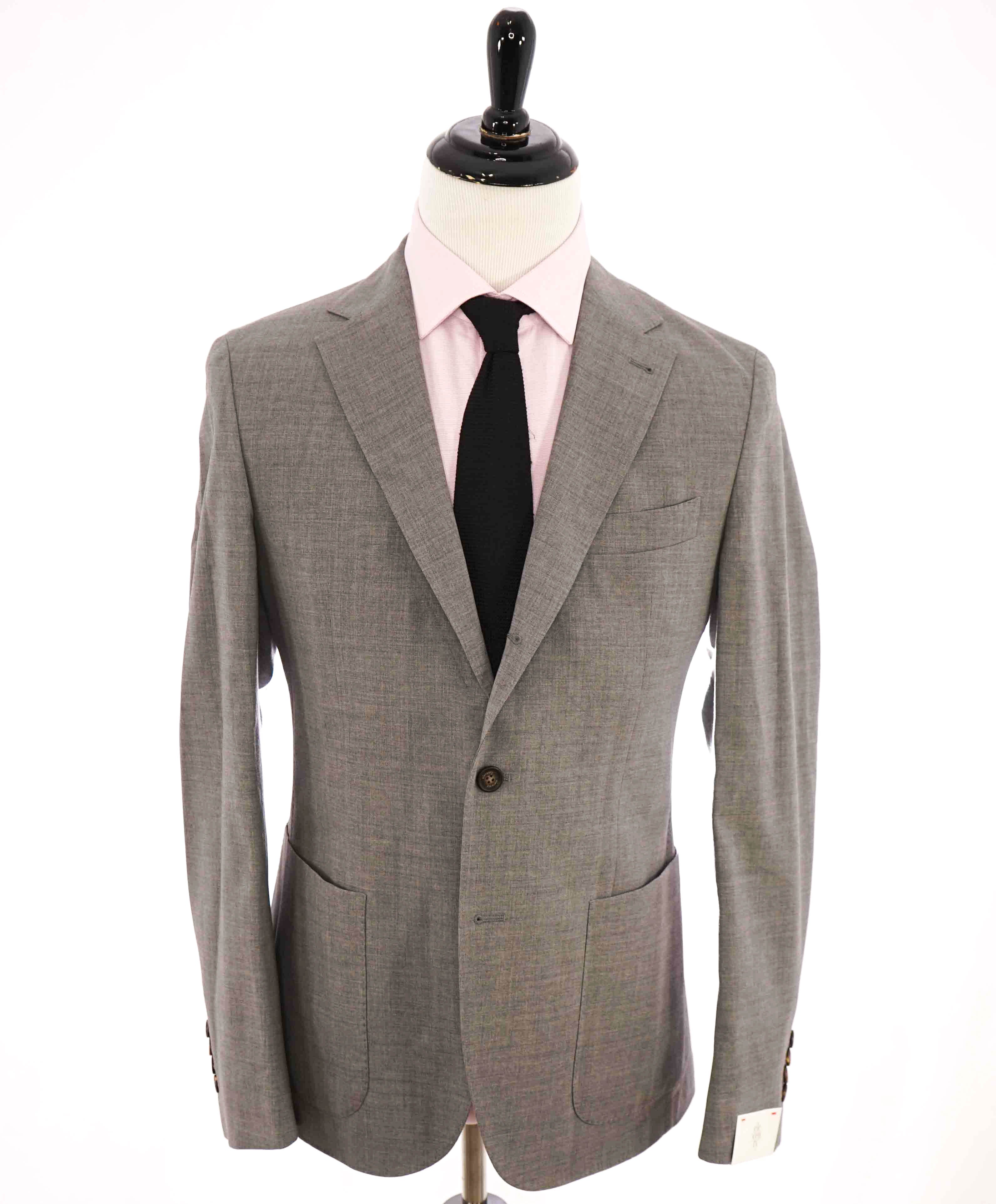 $1,195 ELEVENTY - Notch Lapel Gray Semi-Lined Patch Pocket Blazer - 40 US (50EU)