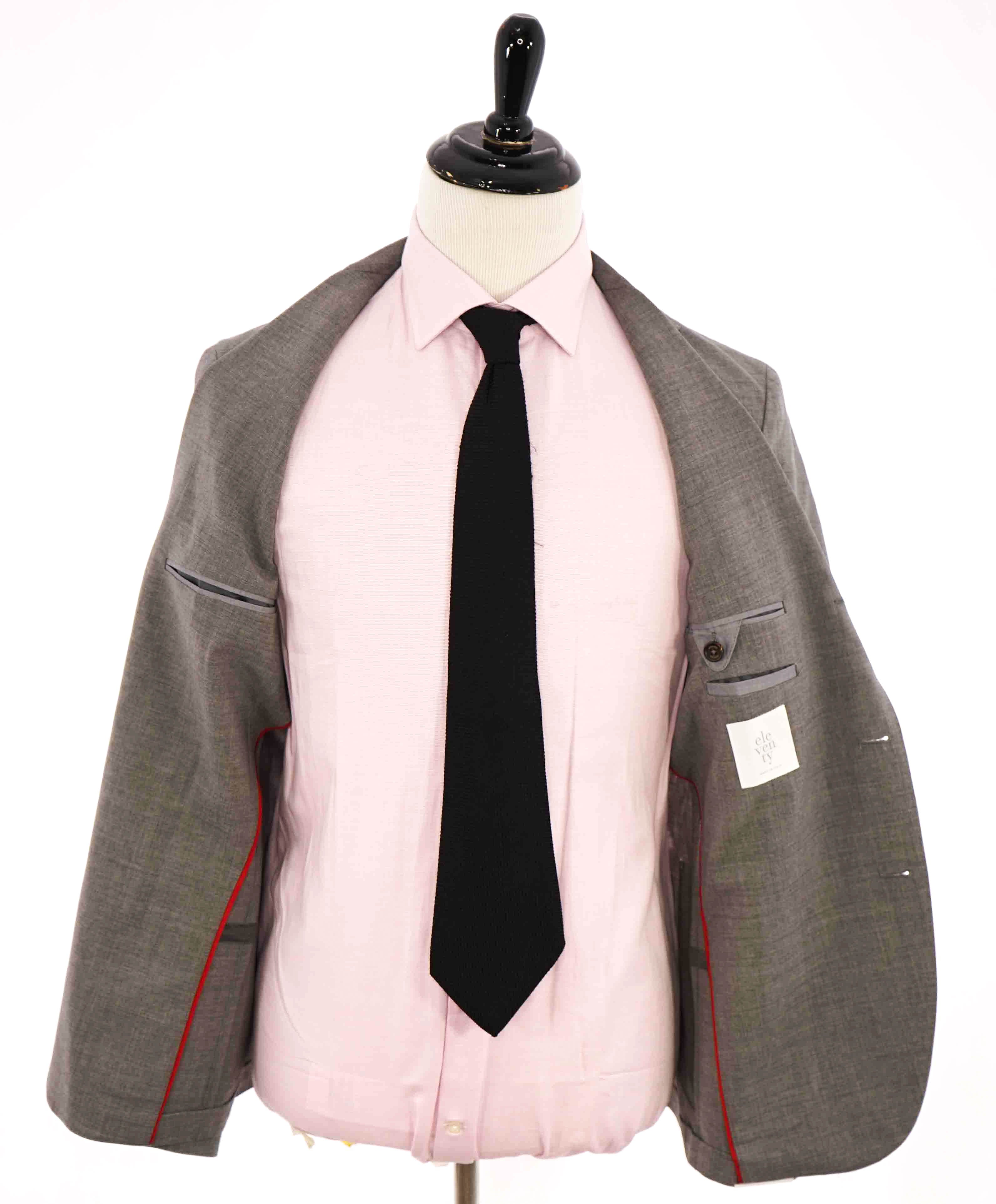 $1,195 ELEVENTY - Notch Lapel Gray Semi-Lined Patch Pocket Blazer - 40 US (50EU)