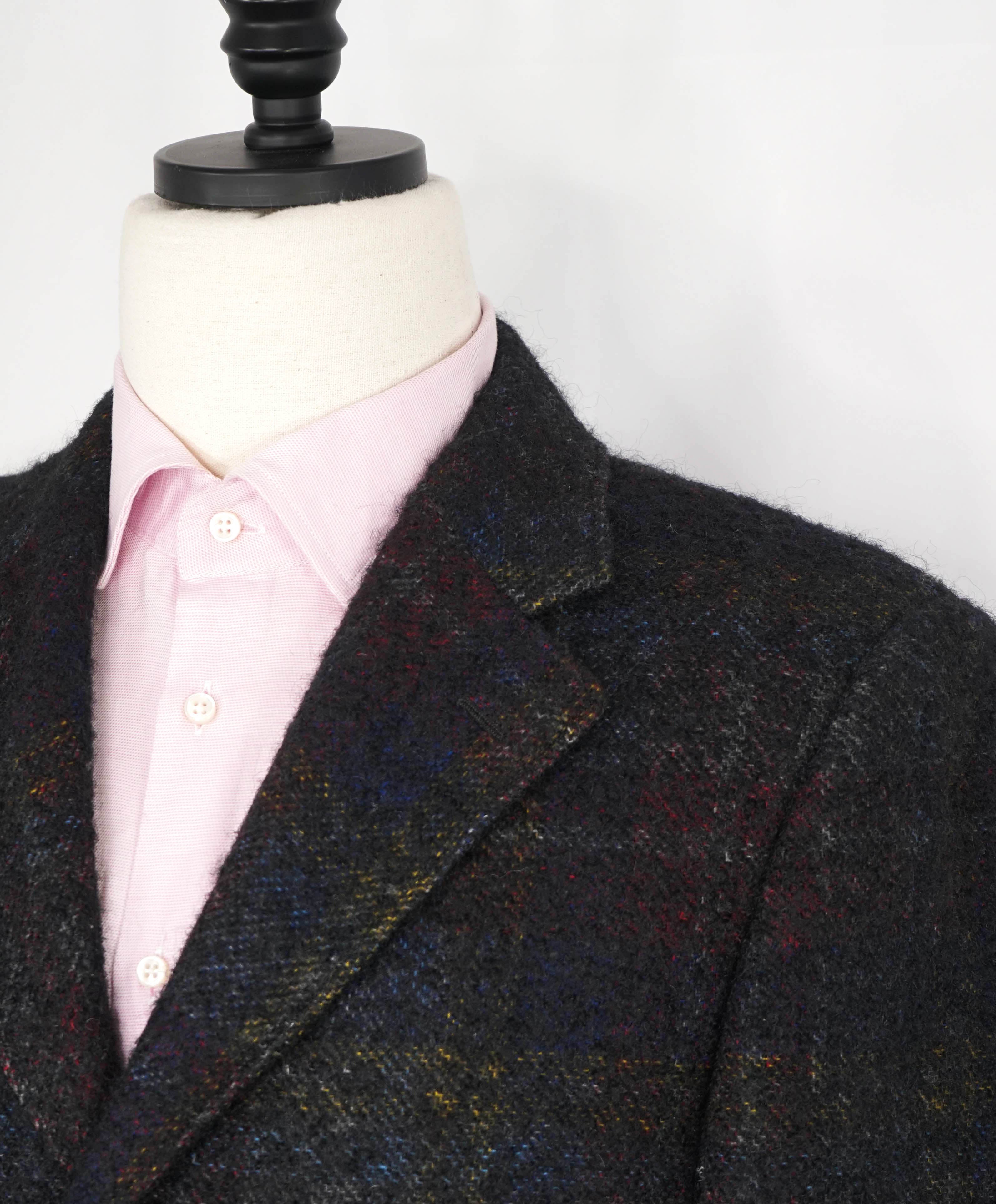 $2,395 CANALI - MOHAIR / WOOL Check Plaid CUSTOM 1/1 Topcoat Coat - 36R