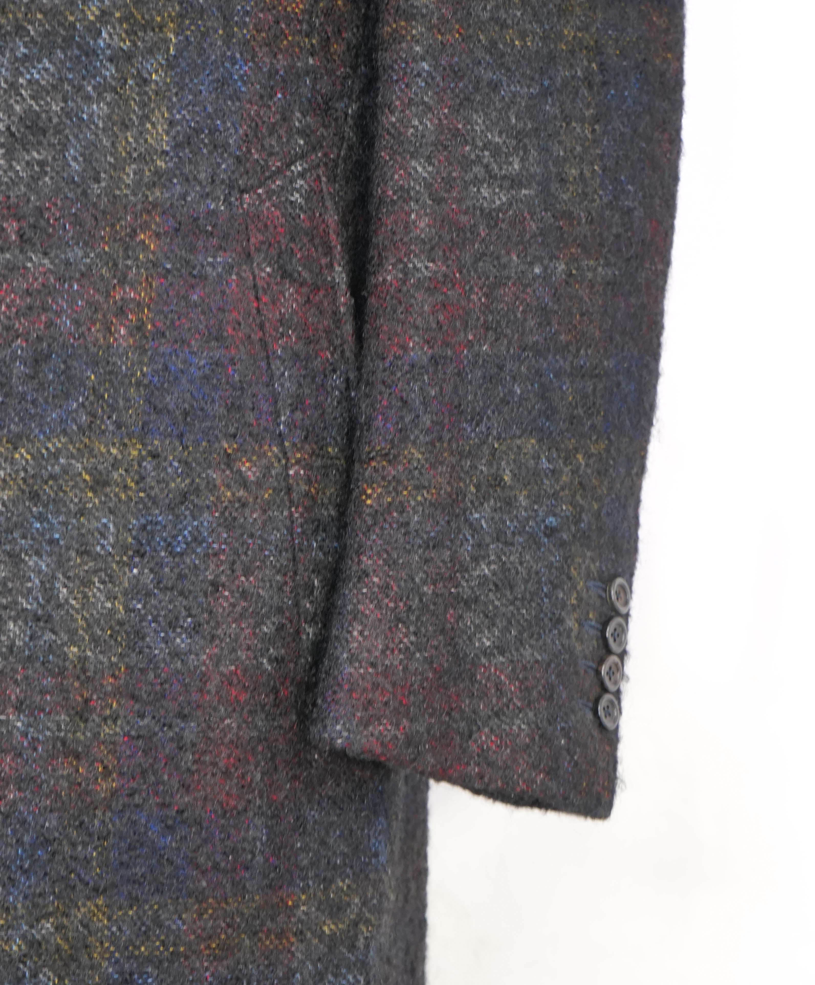 $2,395 CANALI - MOHAIR / WOOL Check Plaid CUSTOM 1/1 Topcoat Coat - 36R