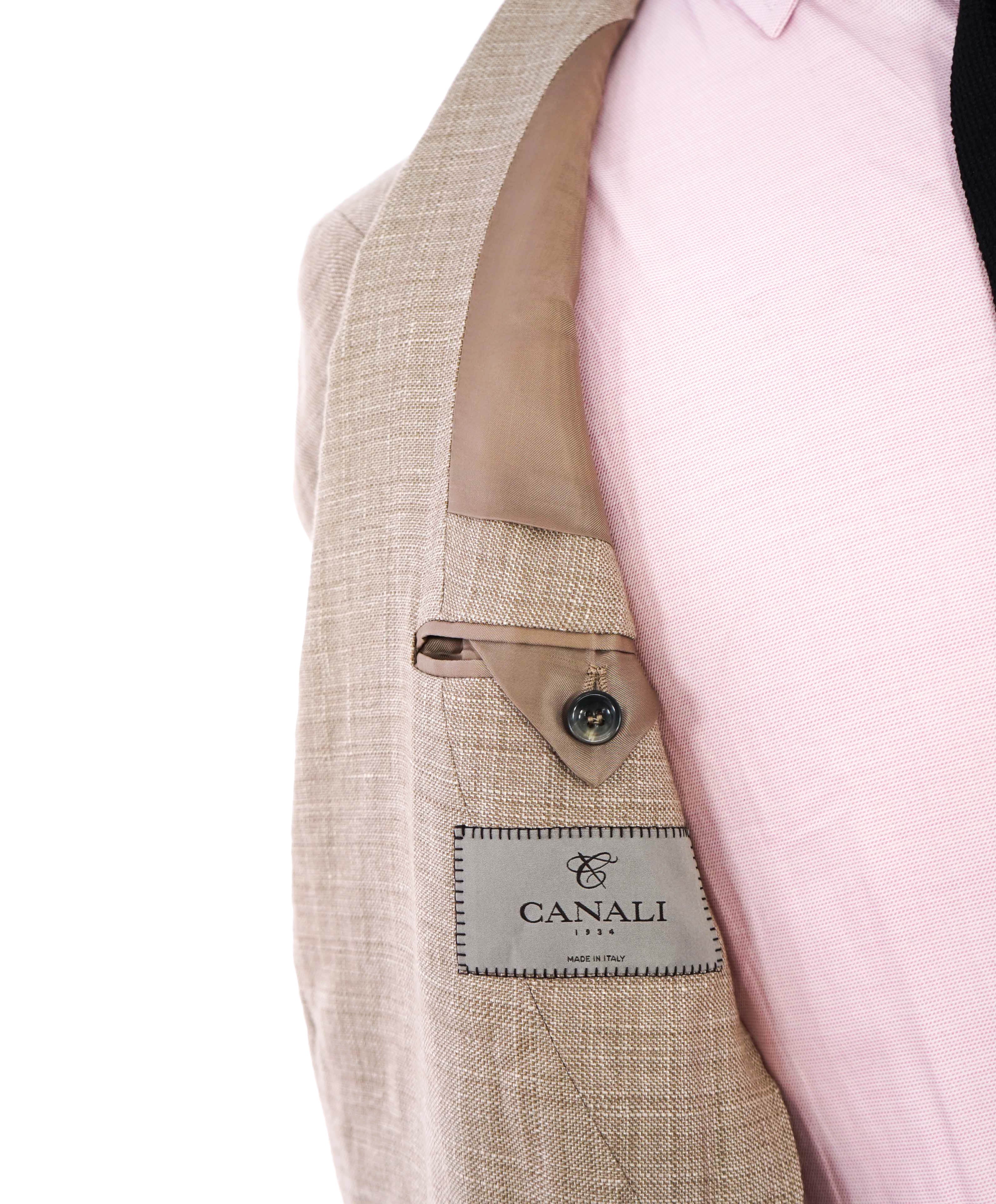 $1,895 CANALI - Beige Light Summer LINEN/WOOl Blazer - 38R