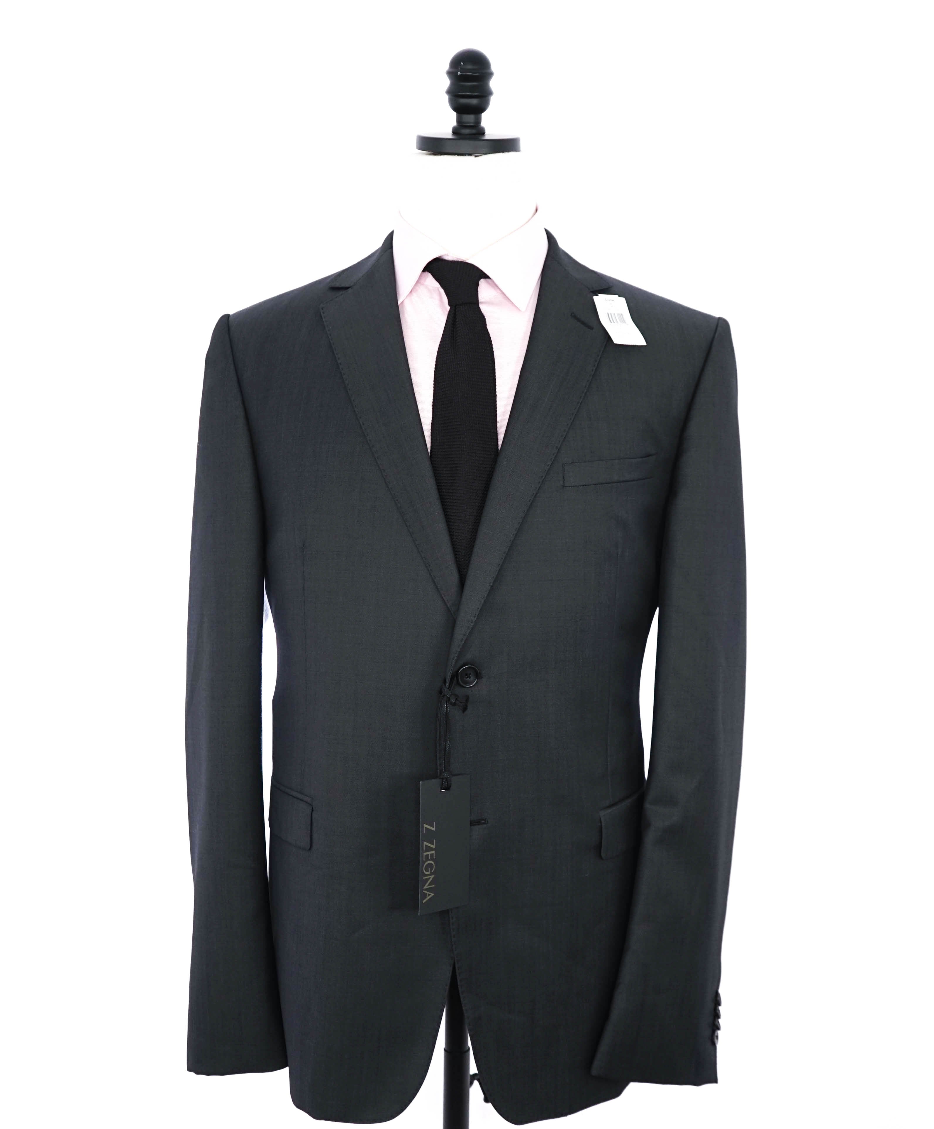 Z ZEGNA - MOHAIR/WOOL Blend Gray Slim Wool Suit - 46R