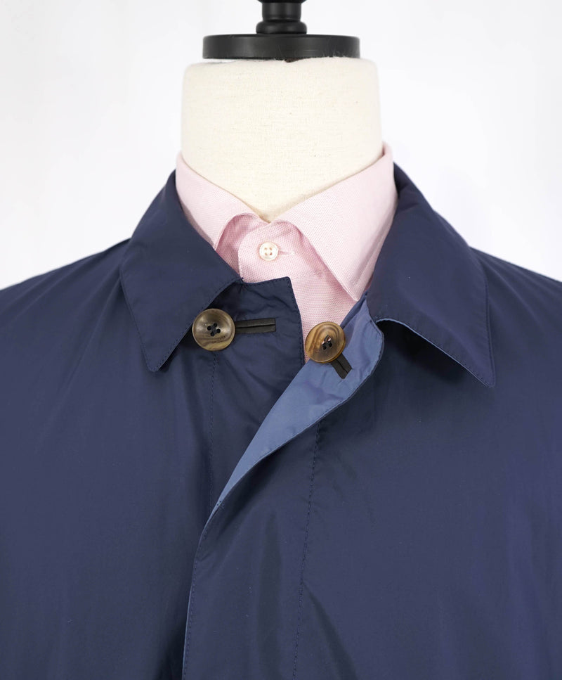 $1,695 CANALI - Rain Protection "REVERSIBLE" Navy Baby Blue Trench Coat - 40R