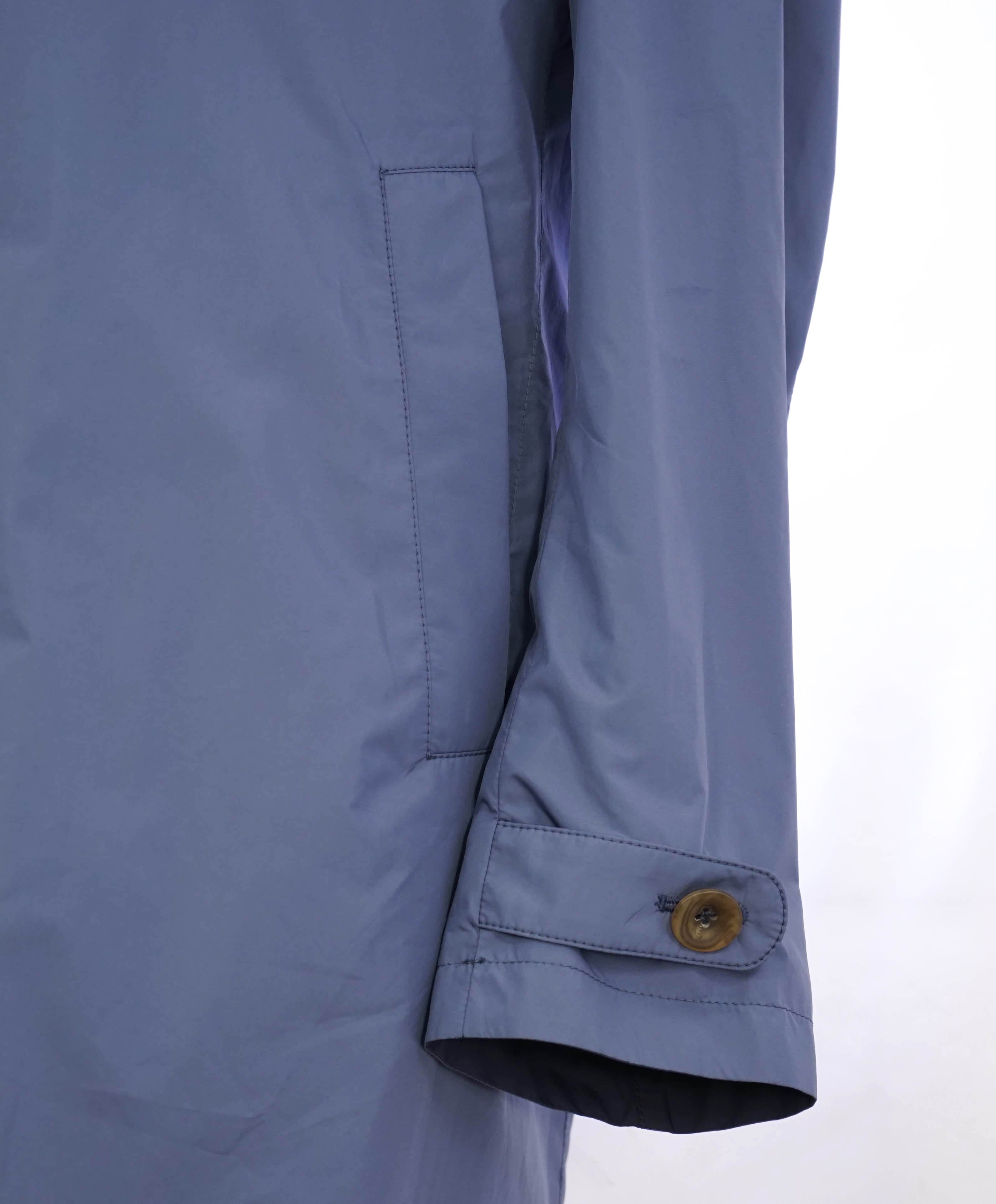 $1,695 CANALI - Rain Protection "REVERSIBLE" Navy Baby Blue Trench Coat - 40R