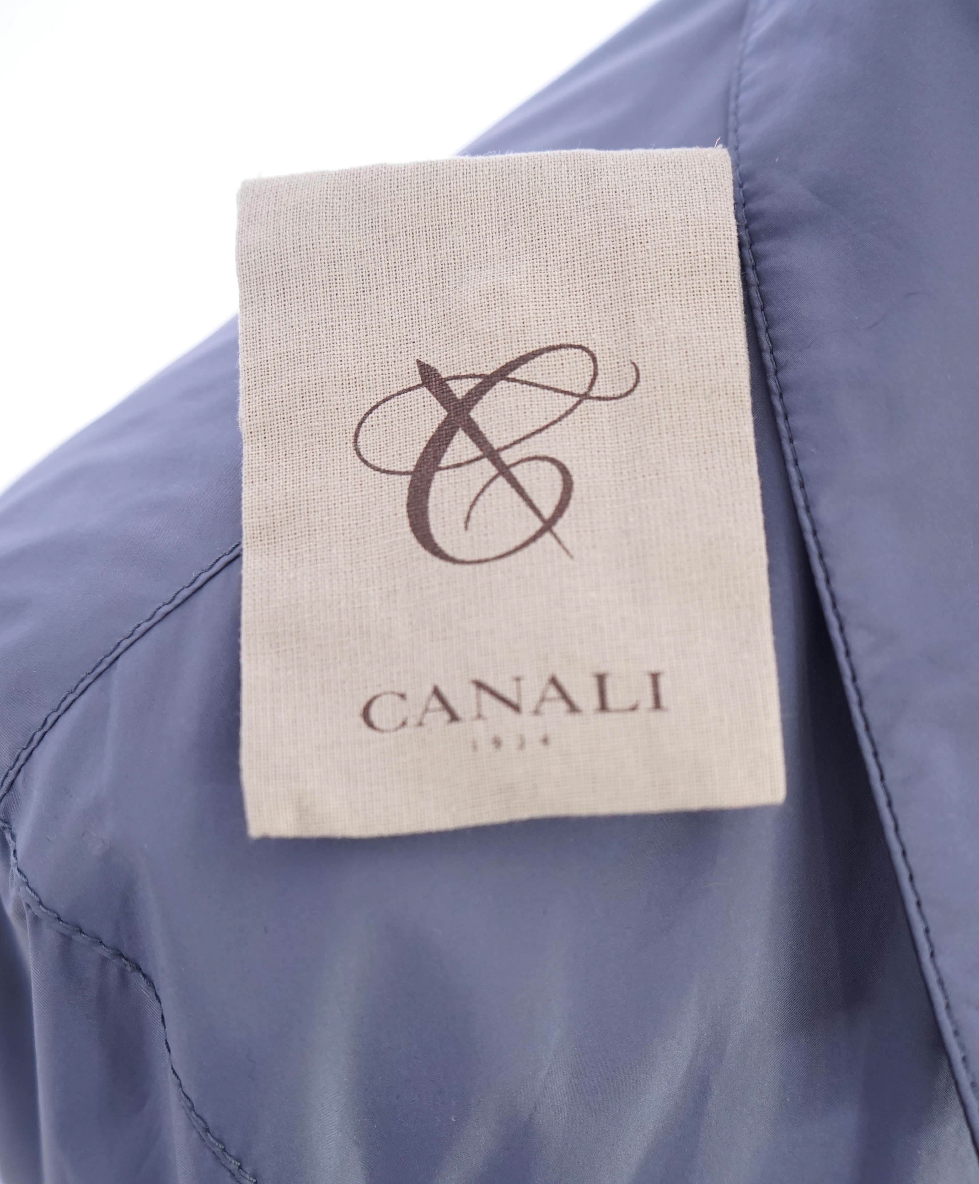 $1,695 CANALI - Rain Protection "REVERSIBLE" Navy Baby Blue Trench Coat - 40R