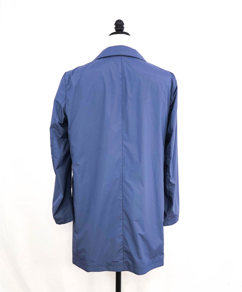 $1,695 CANALI - Rain Protection "REVERSIBLE" Navy Baby Blue Trench Coat - 40R