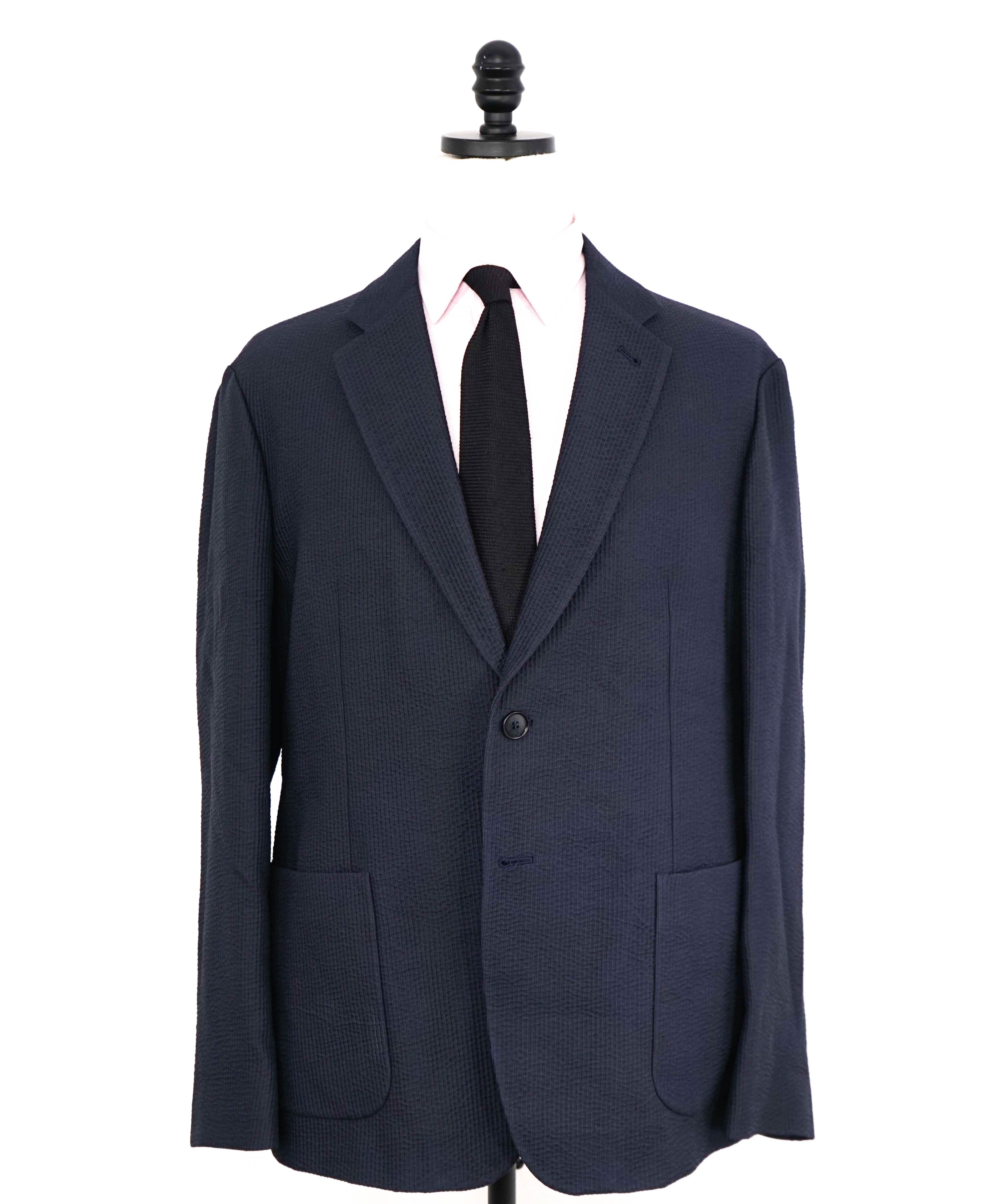 $2,995 GIORGIO ARMANI -Textured Navy Performance "80% SILK" Blazer- 46R