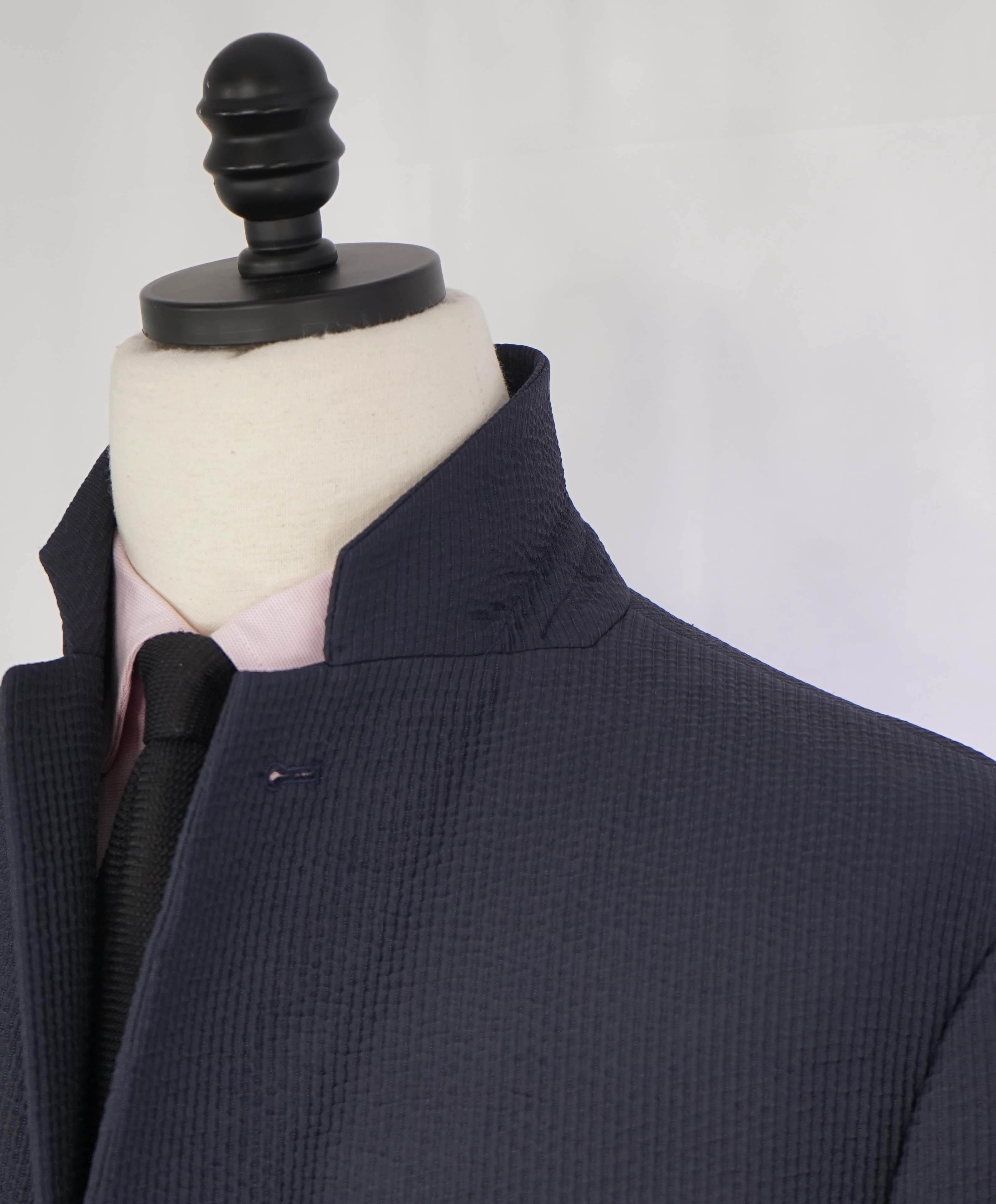 $2,995 GIORGIO ARMANI -Textured Navy Performance "80% SILK" Blazer- 46R