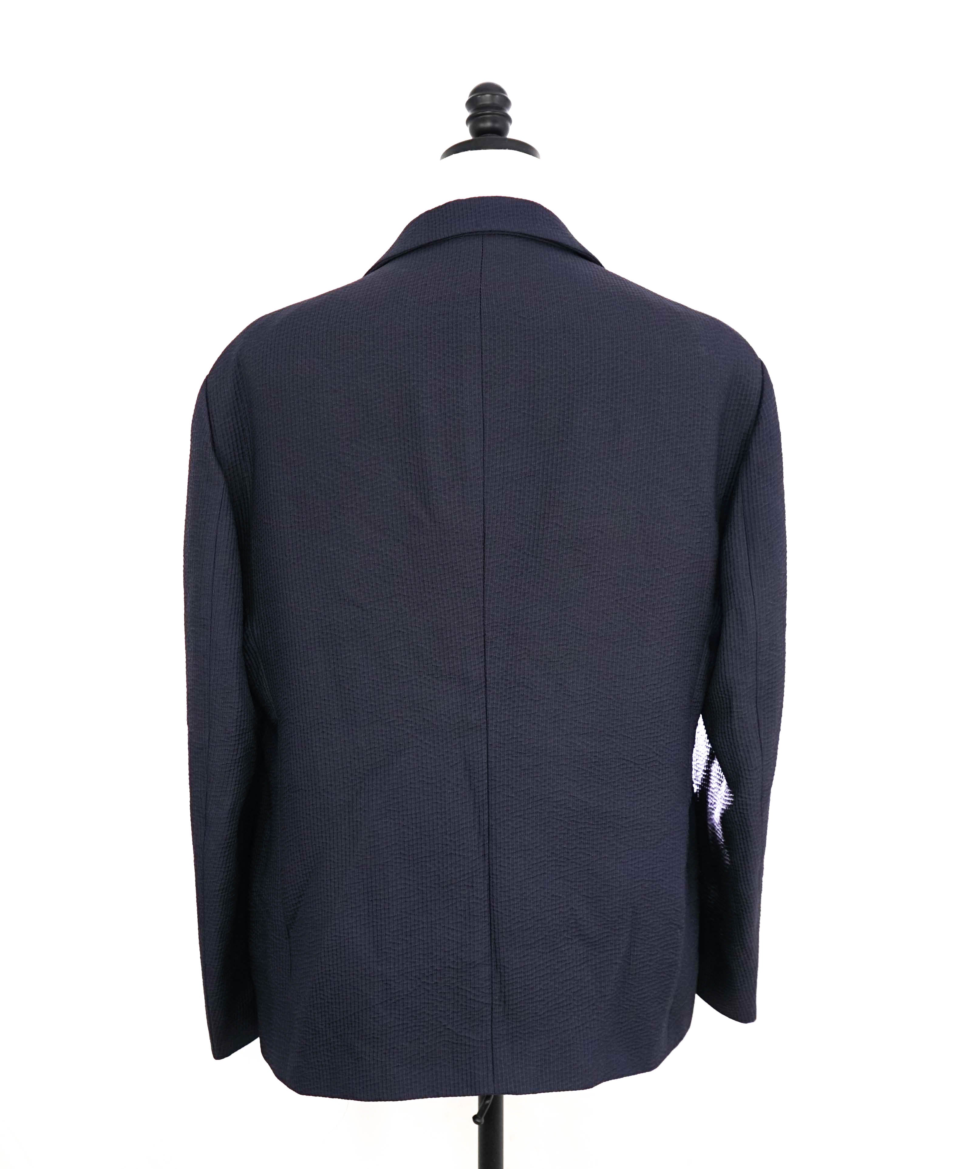 $2,995 GIORGIO ARMANI -Textured Navy Performance "80% SILK" Blazer- 46R