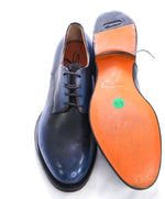 SANTONI -  Made In Italy Blue Distressed Style Round Toe Oxfords - 11 (10IT)