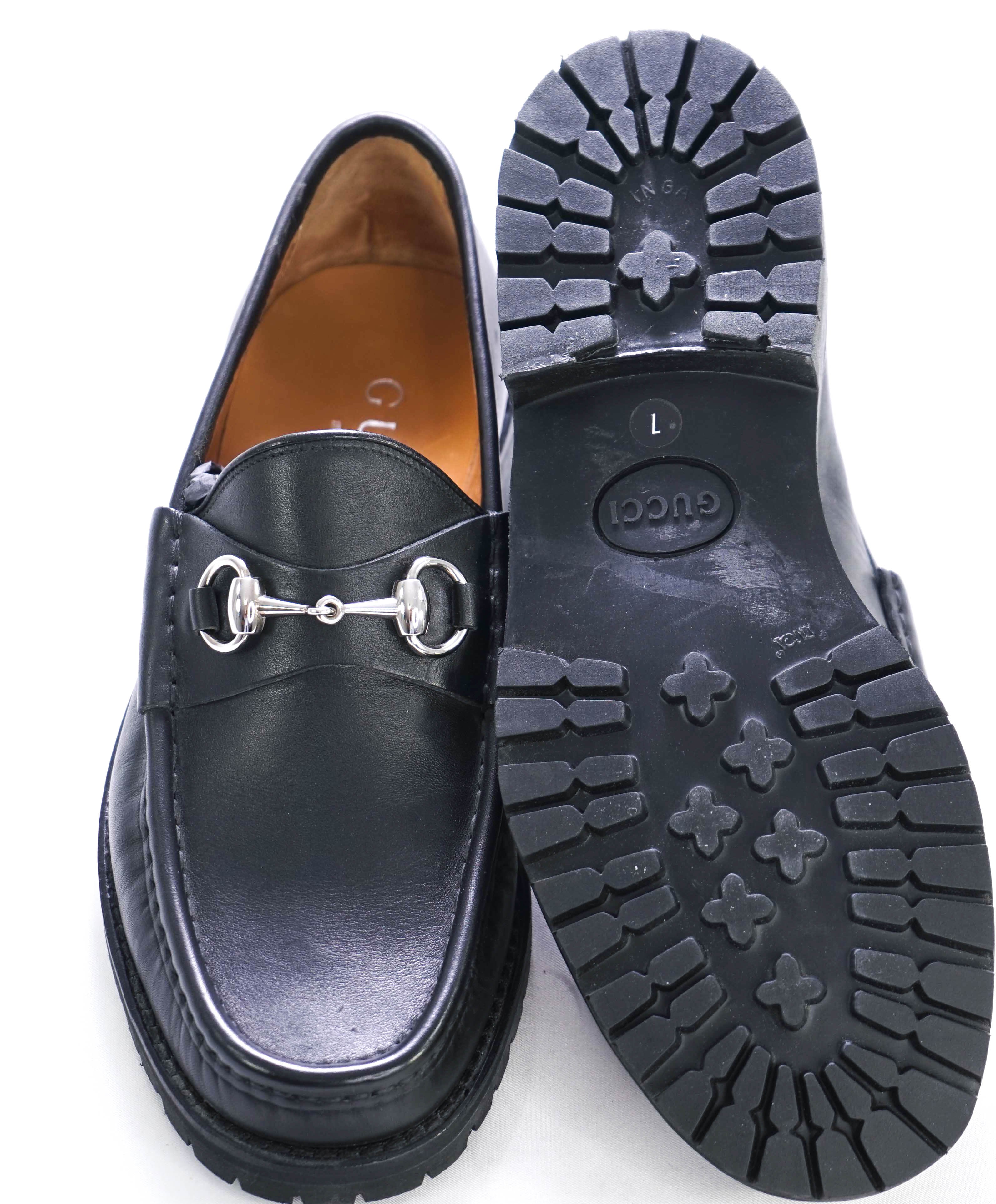 GUCCI - Horse-bit Loafers Black Iconic Style - 7.5US (7 G Stamped On Shoe)