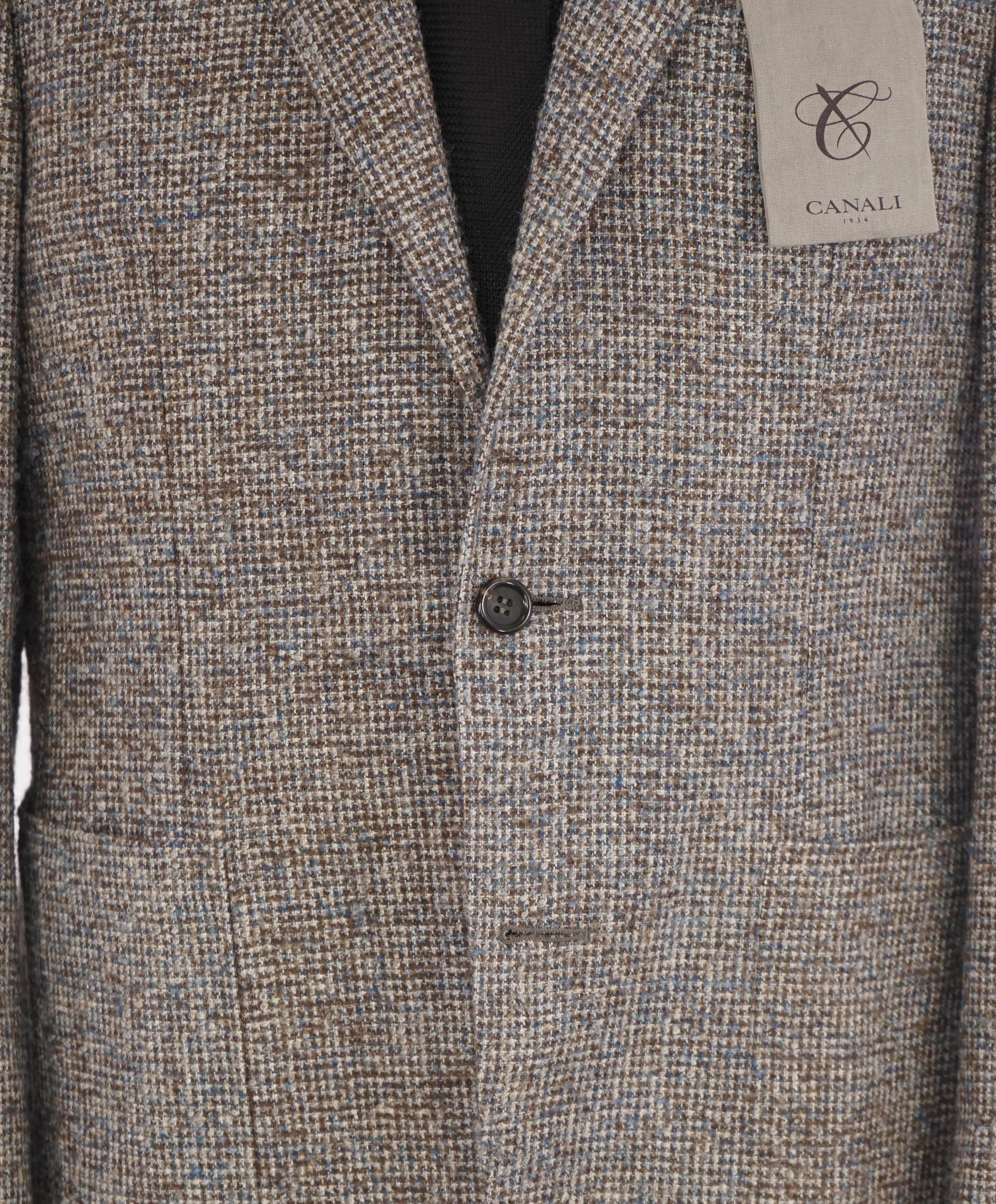 $2,095 CANALI - "KEI" Neutral Fleck ALPACA/WOOL Unlined Thick Wool Blazer - 40R