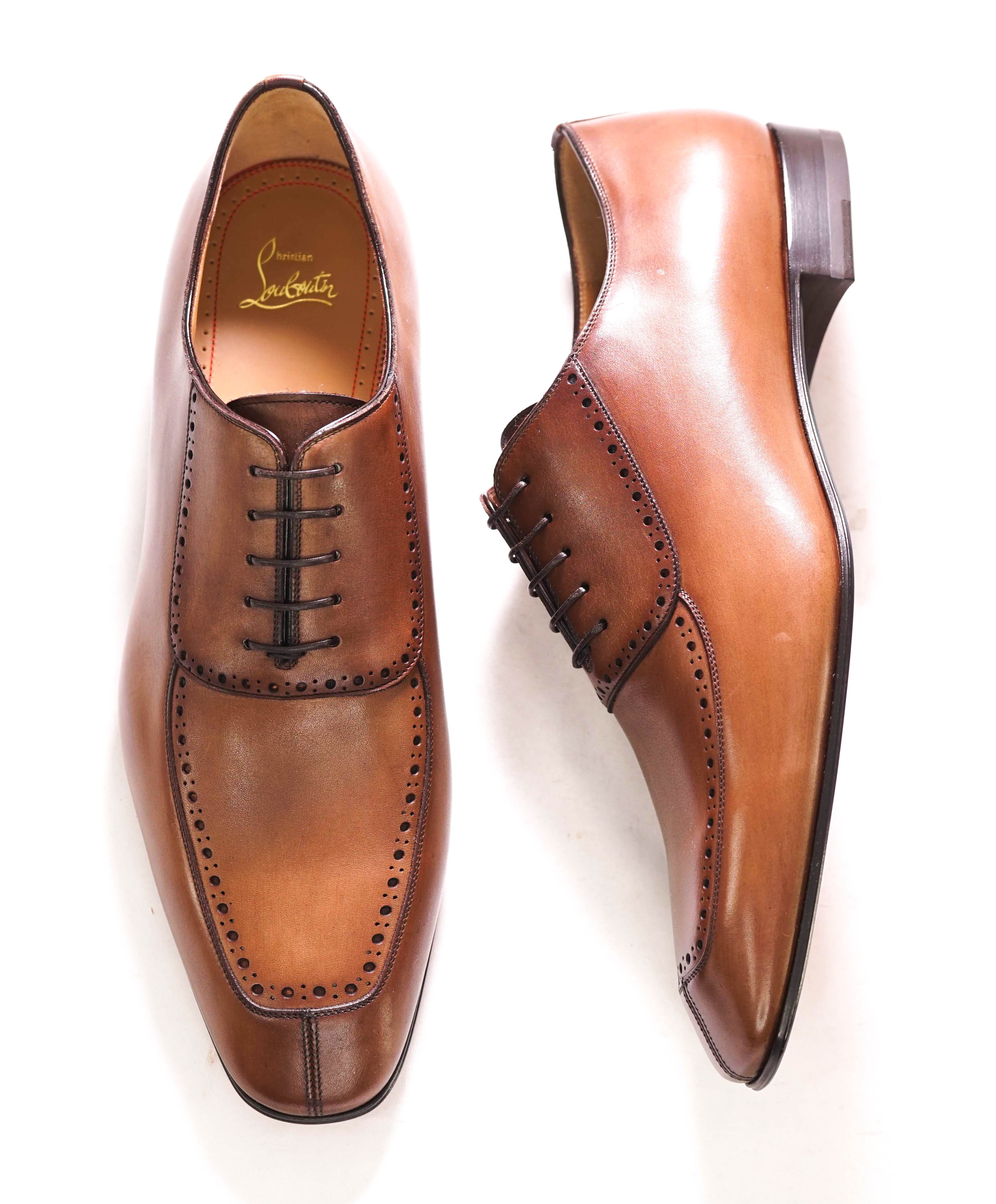 $1,250 CHRISTIAN LOUBOUTIN - *LAFITOCH* Brown Lthr Oxfords - 13 US (46EU)