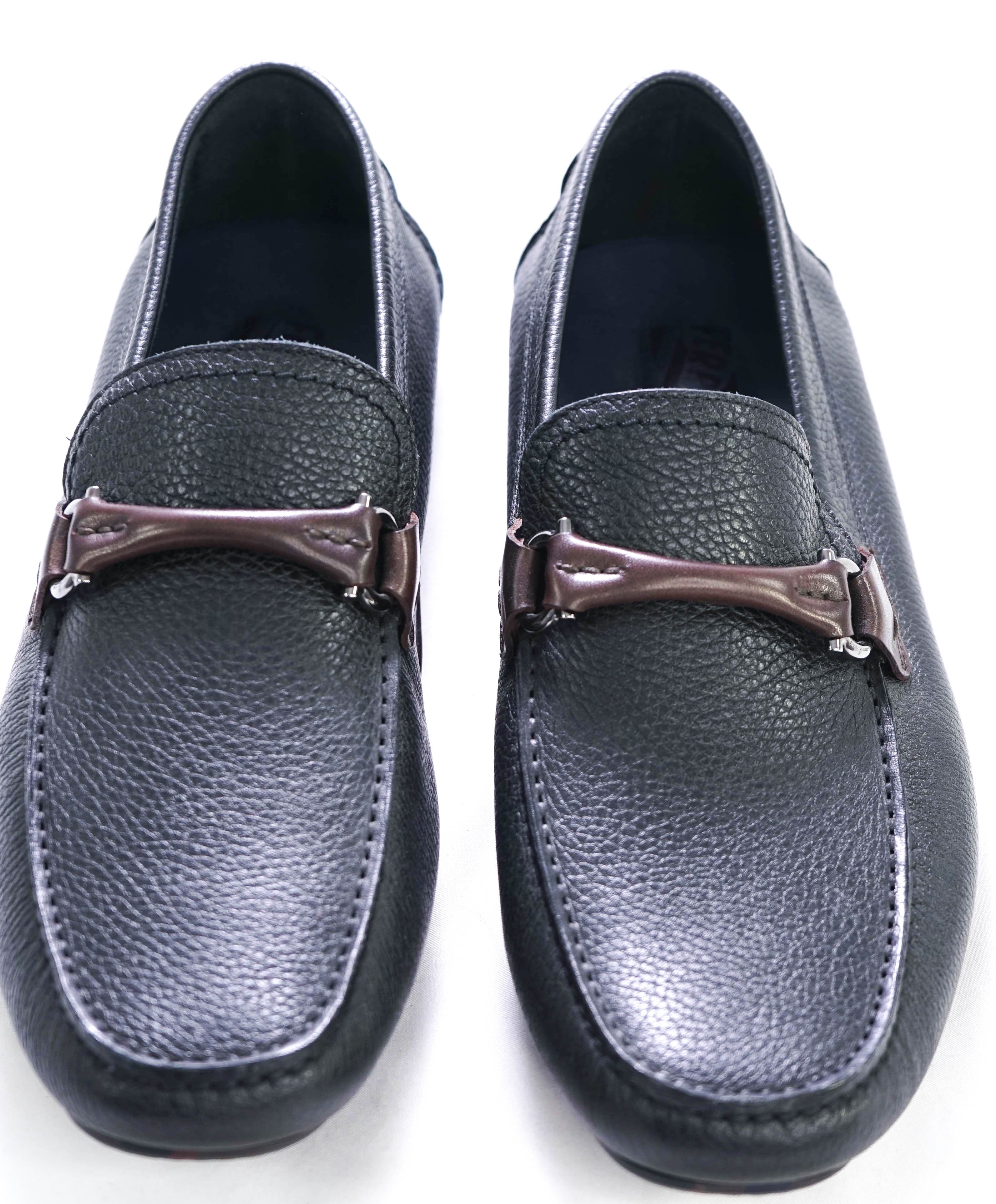 SALVATORE FERRAGAMO - Black/Brown Camp Sole Gancini Loafer- 9.5 EE