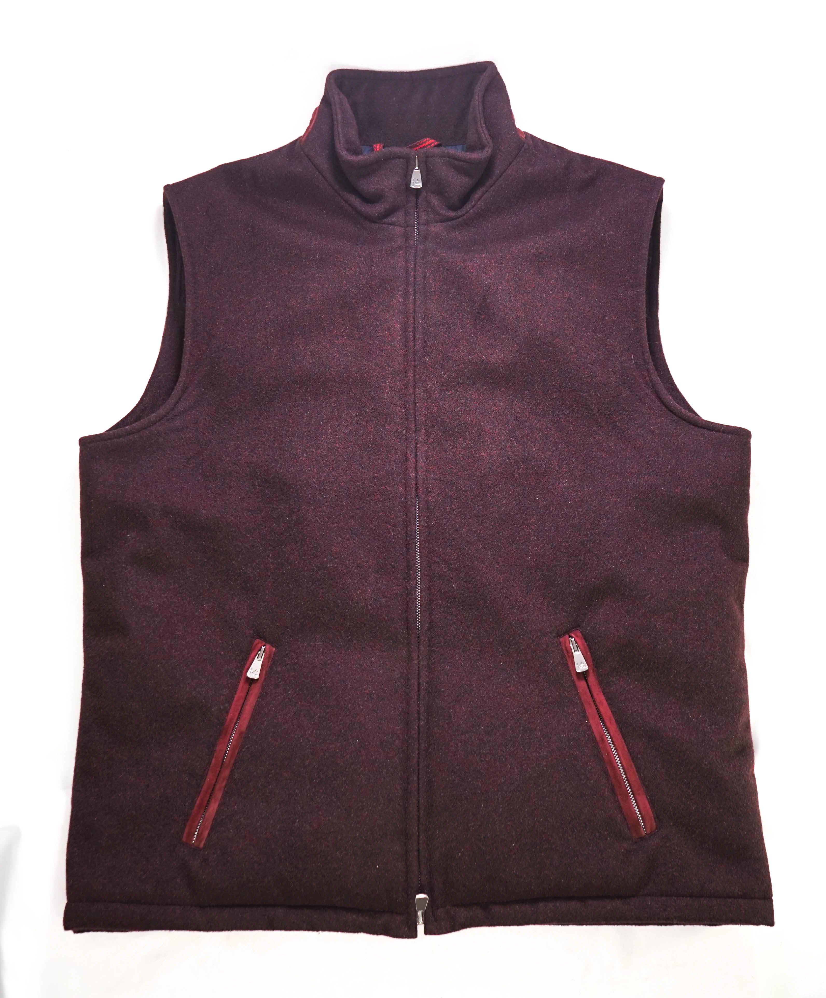 $2,995 ISAIA - "AQUACASHMERE" 100% Cashmere Storm Italy Burgundy Vest - 42R US