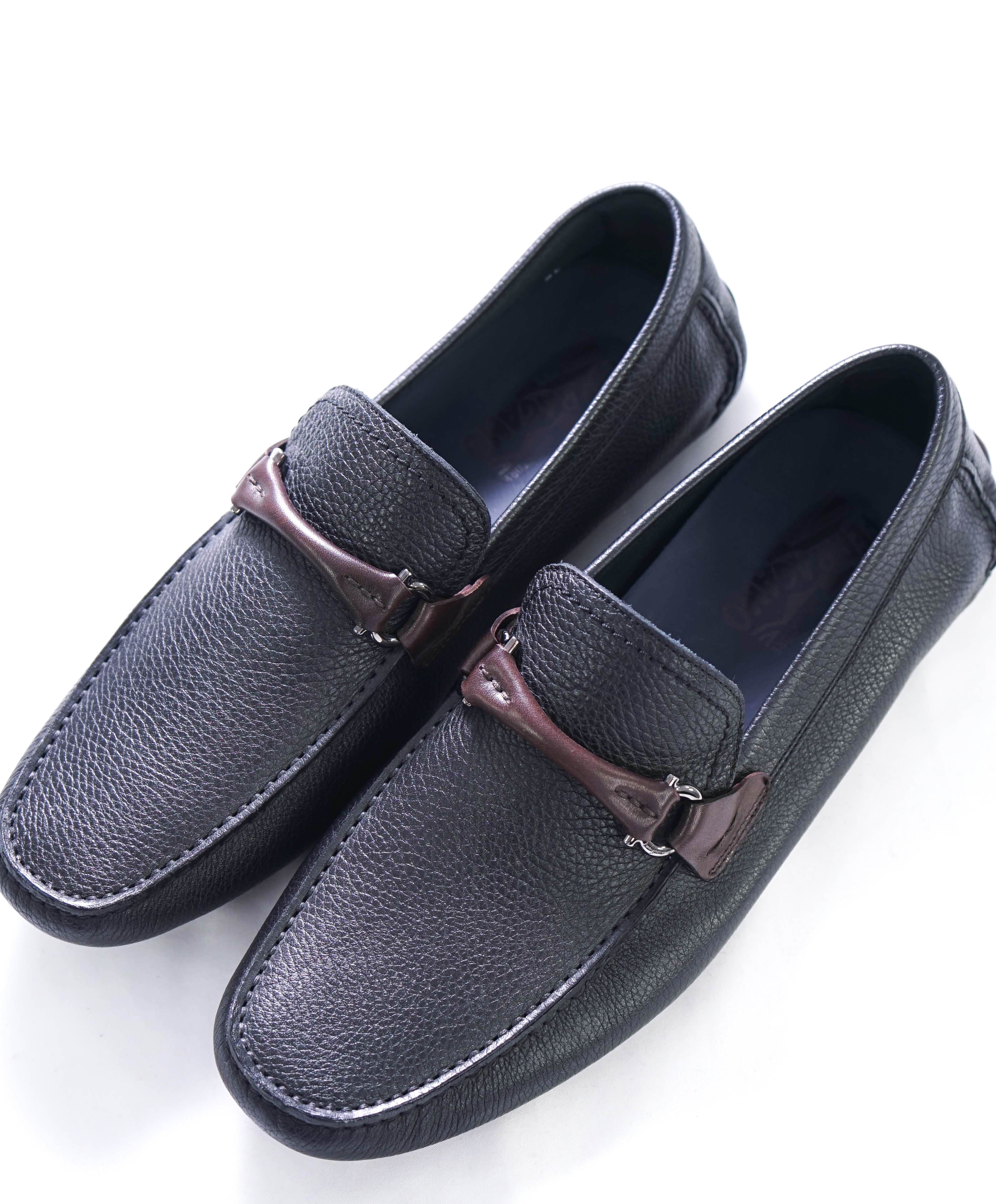 SALVATORE FERRAGAMO - Black/Brown Camp Sole Gancini Loafer- 9.5 EE