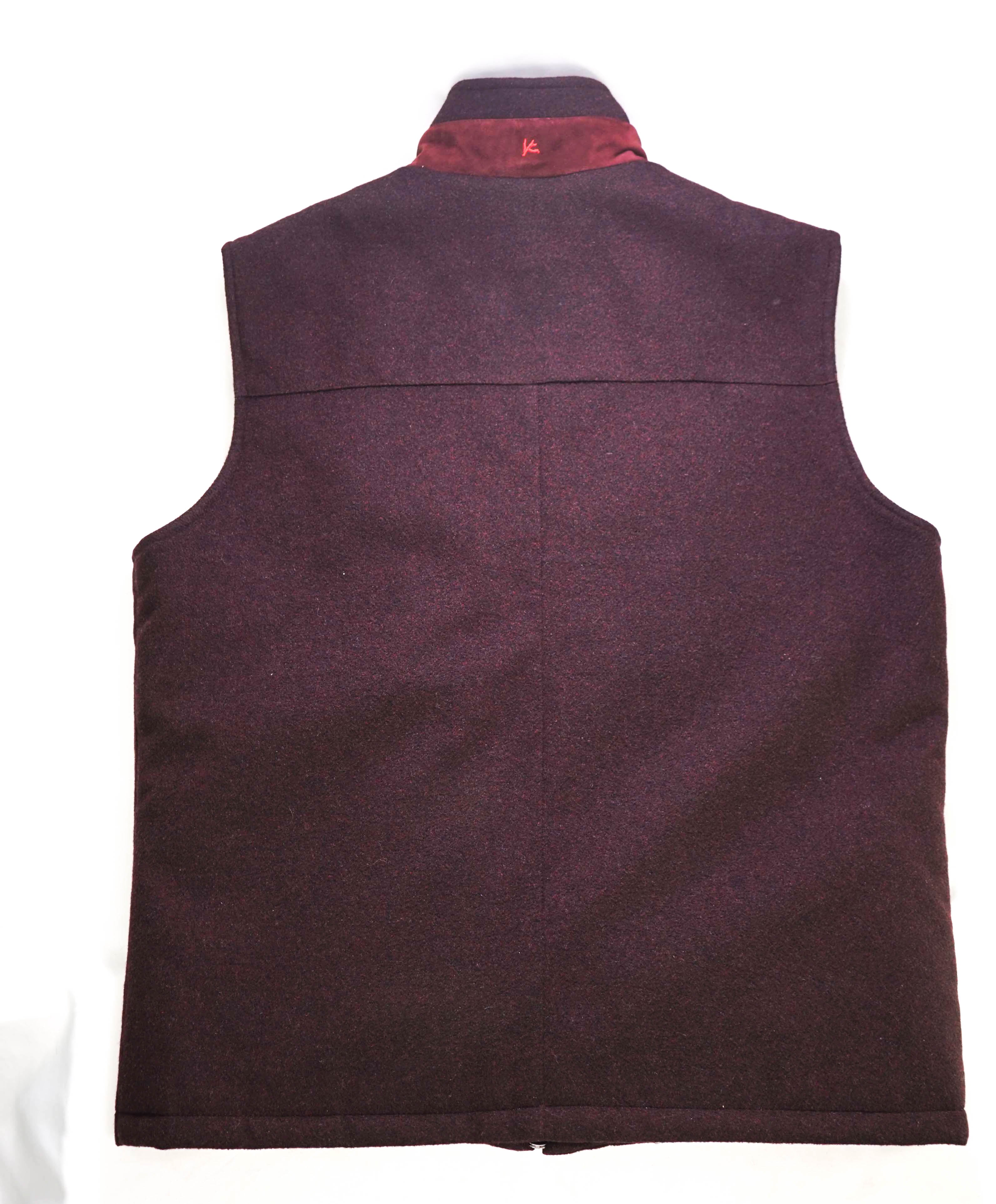 $2,995 ISAIA - "AQUACASHMERE" 100% Cashmere Storm Italy Burgundy Vest - 42R US