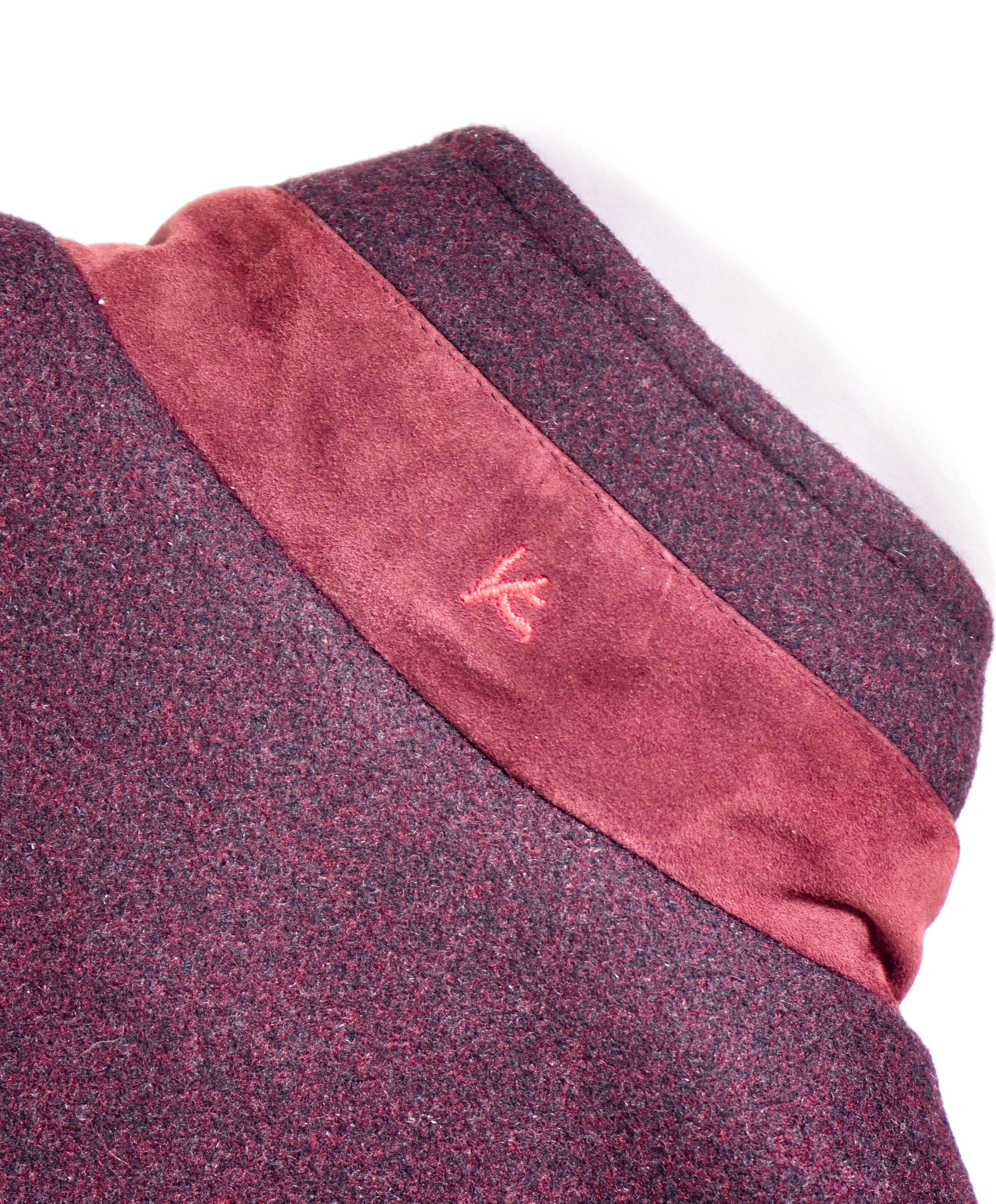 $2,995 ISAIA - "AQUACASHMERE" 100% Cashmere Storm Italy Burgundy Vest - 42R US