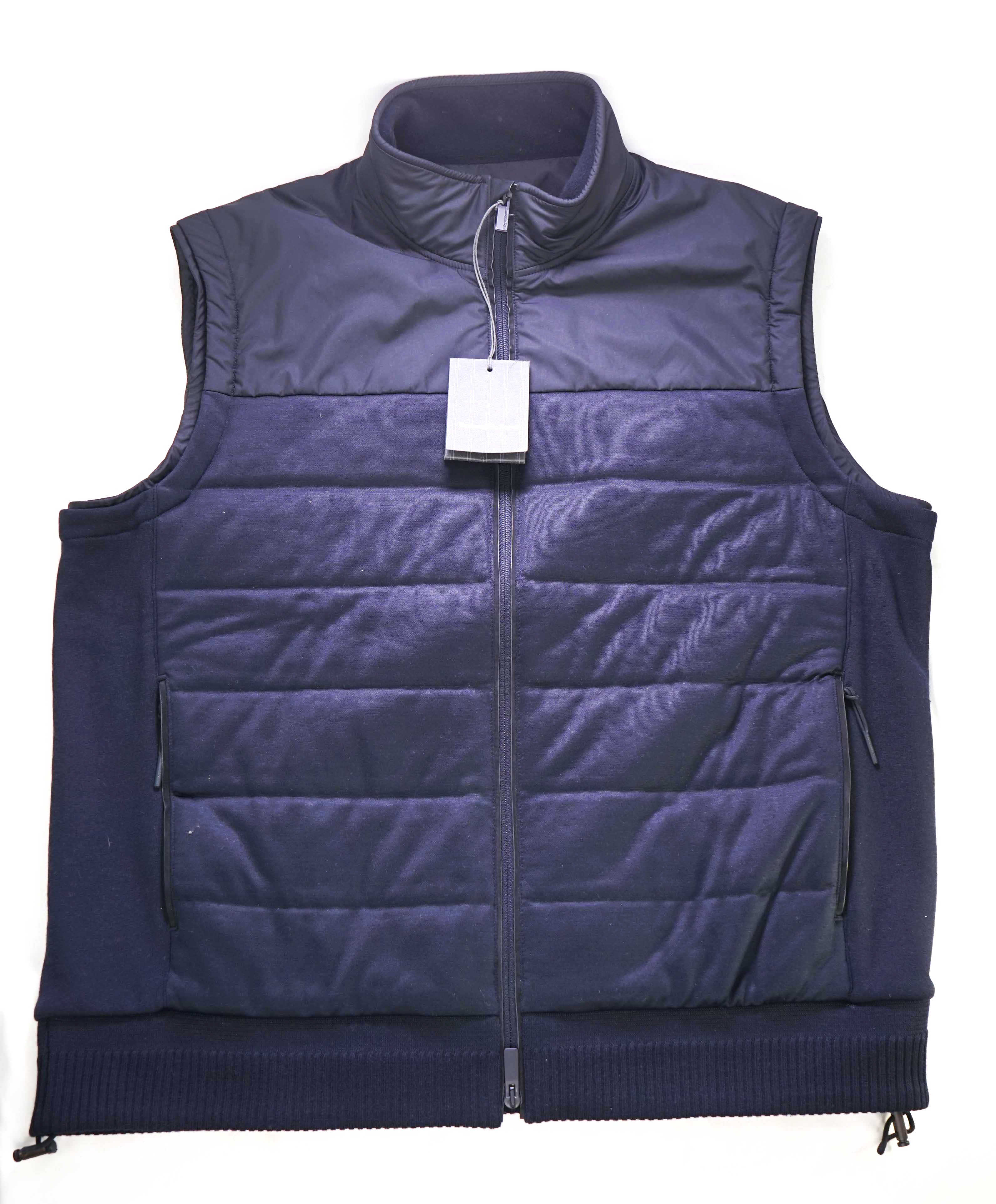 $2,495 ZEGNA - "HIGH PERFORMANCE" Navy Quilted Padded Vest - 48US (58EU) 3XL