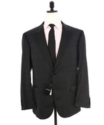 $2,095 EMPORIO ARMANI - “G LINE” CHECK 1-Btn Peak Lapel 130's Tuxedo Suit - 48R