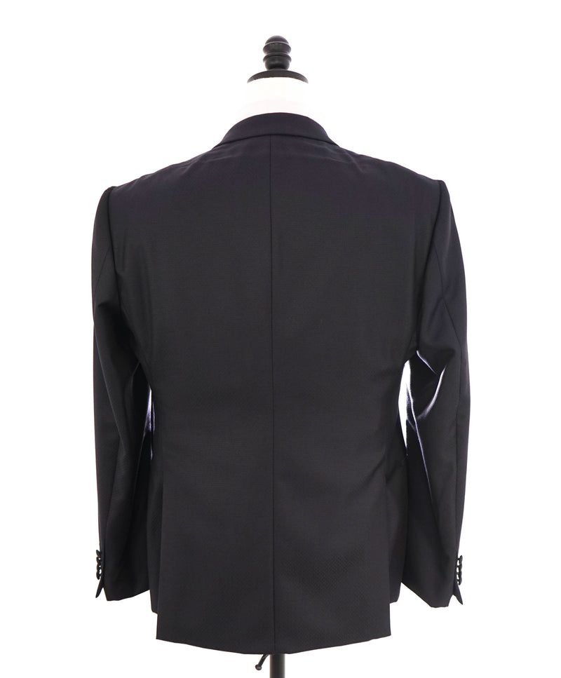 $2,295 ARMANI COLLEZIONI - "M Line" Blue Textured 130's Dinner Jacket Blazer - 42 R US