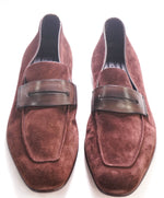 $960 ERMENEGILDO ZEGNA - Brown/Burgundy Penny Loafers - 11 US 10EU