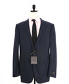 $2,695 ERMENEGILDO ZEGNA - Navy Blue Check “15 MIL MIL 15” Blazer - 46L