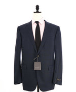 $2,695 ERMENEGILDO ZEGNA - Navy Blue Check “15 MIL MIL 15” Blazer - 46L