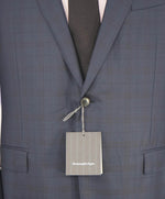 $2,695 ERMENEGILDO ZEGNA - Navy Blue Check “15 MIL MIL 15” Blazer - 46L