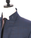 $2,695 ERMENEGILDO ZEGNA - Navy Blue Check “15 MIL MIL 15” Blazer - 46L