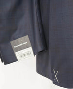 $2,695 ERMENEGILDO ZEGNA - Navy Blue Check “15 MIL MIL 15” Blazer - 46L