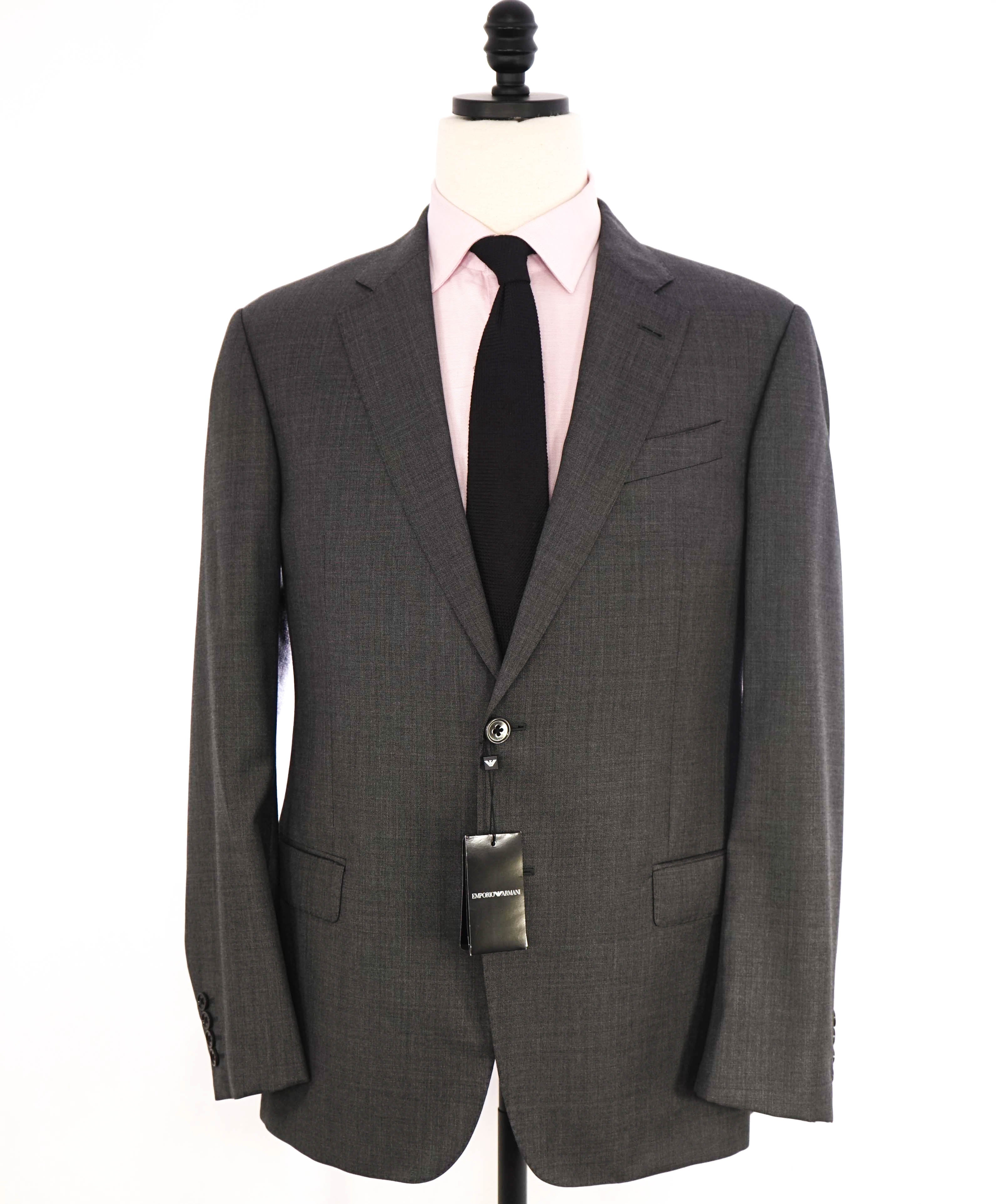 $1,995 EMPORIO ARMANI - “G LINE” Gray 1-Btn Notch Lapel 130's Suit - 38S