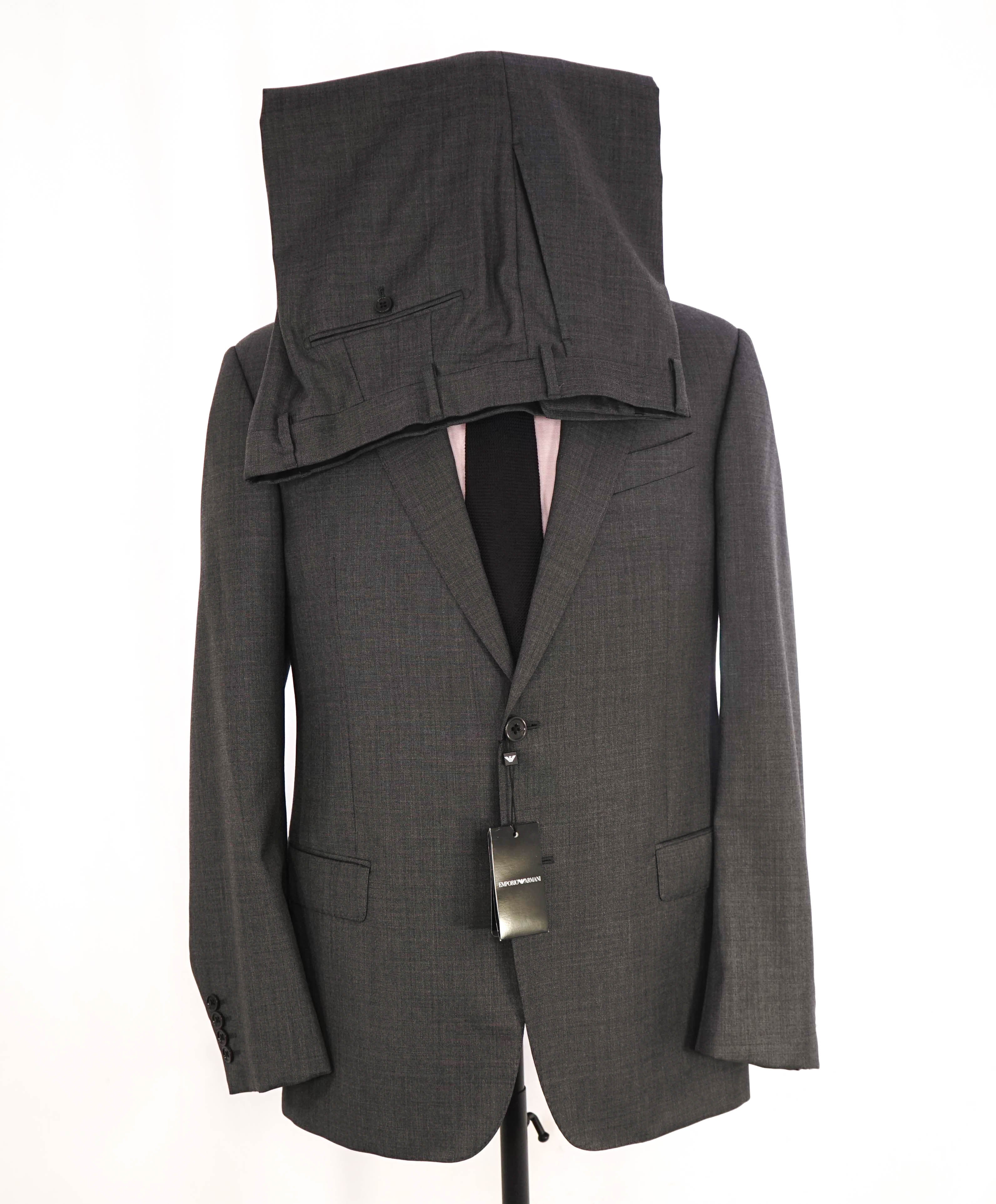 $1,995 EMPORIO ARMANI - “G LINE” Gray 1-Btn Notch Lapel 130's Suit - 38S