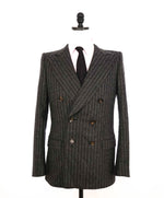 $3,490 BALLY - By FOX BROTHERS Double Breasted Chalk Stripe Wool Suit - 36R