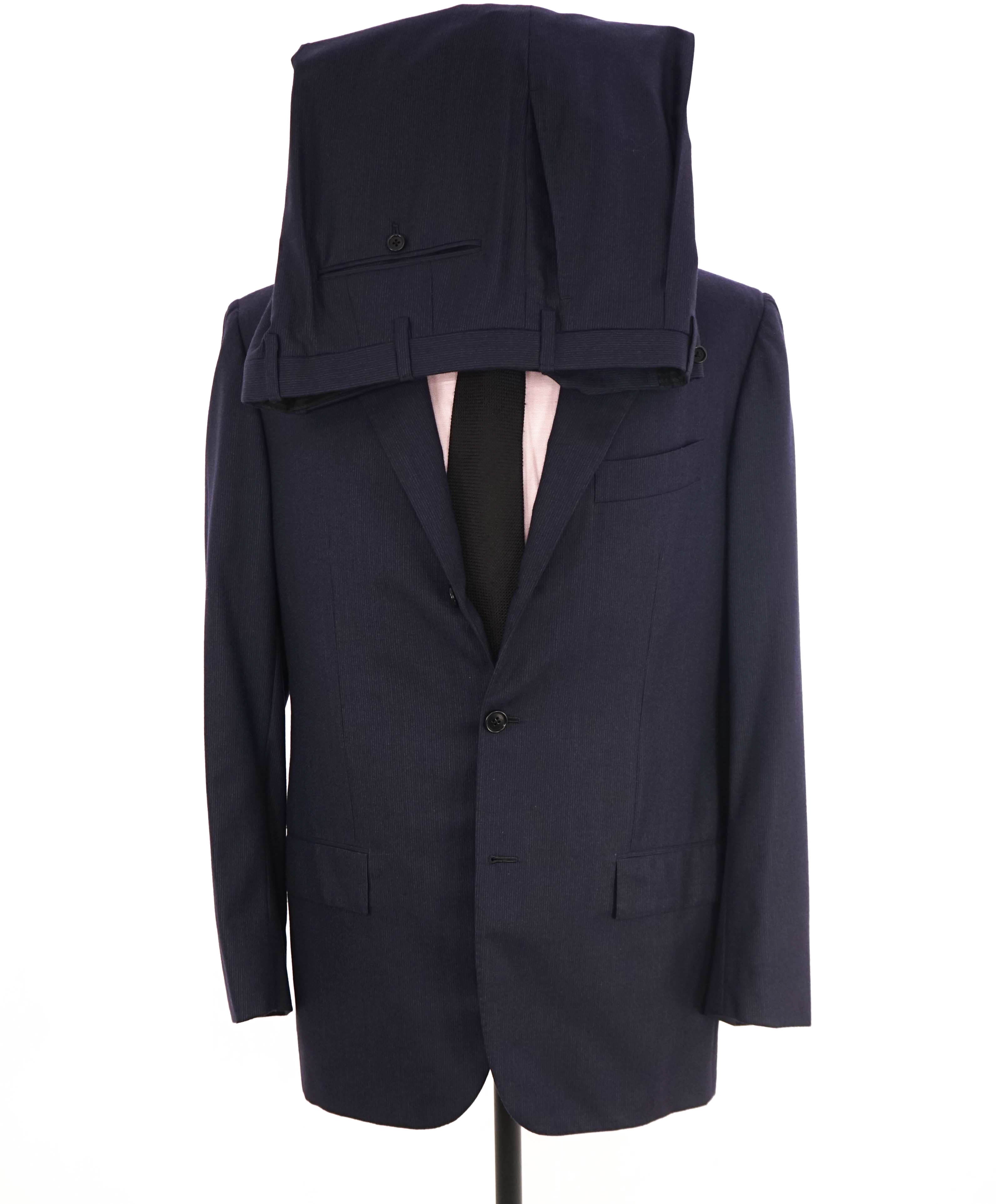 $10,000 KITON - "DIAMANTE BLUE" Iconic Textured Navy Suit 2-3 Button Roll Lapel - 40R