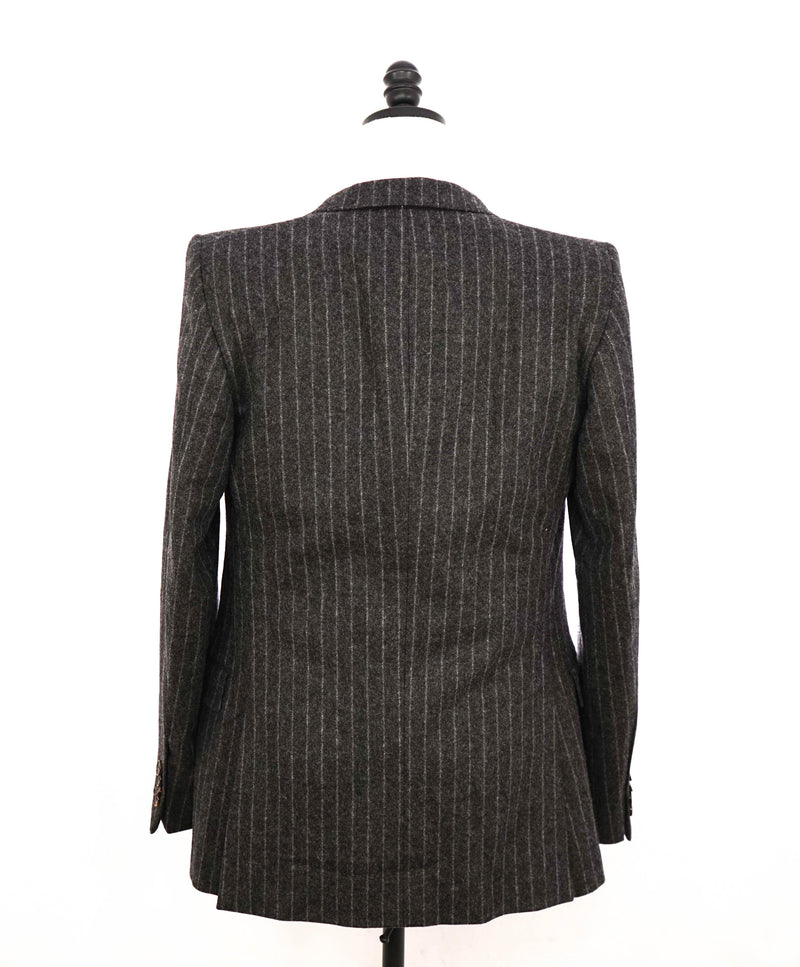 $3,490 BALLY - By FOX BROTHERS Double Breasted Chalk Stripe Wool Suit - 36R