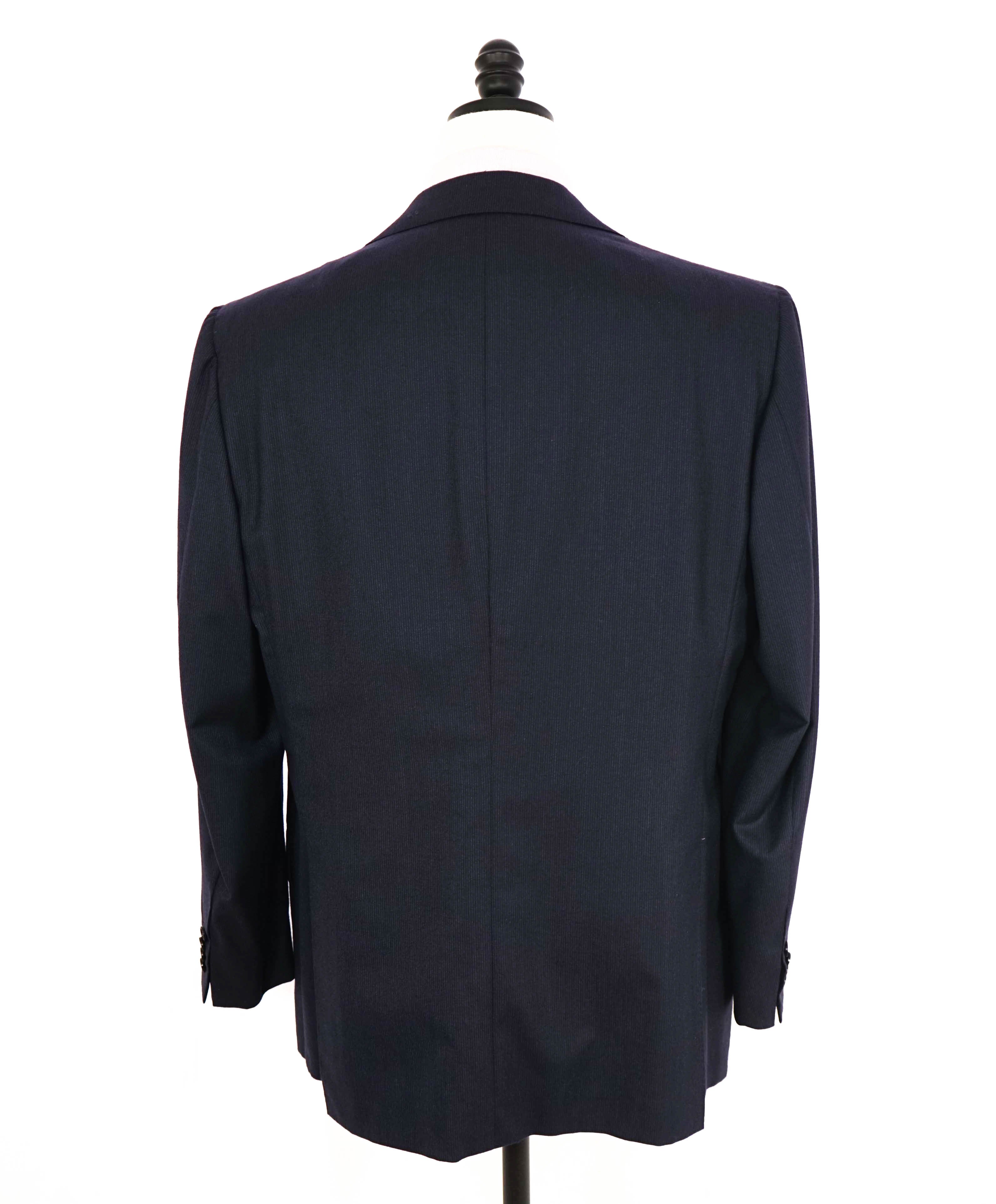 $10,000 KITON - "DIAMANTE BLUE" Iconic Textured Navy Suit 2-3 Button Roll Lapel - 40R