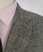 $4,000 ISAIA - Black & White Prince of Wales Check Wool Classic Suit - 46L