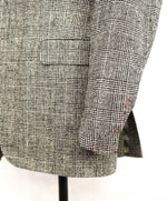 $4,000 ISAIA - Black & White Prince of Wales Check Wool Classic Suit - 46L