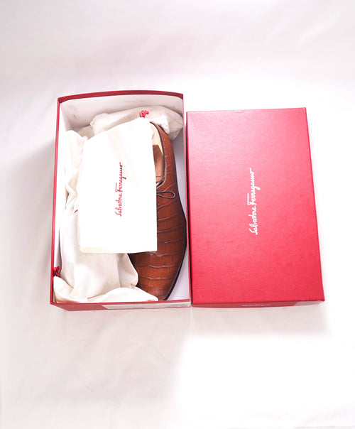 $4,200 SALVATORE FERRAGAMO - *CROCODILE SKIN* Angiolo 2 Tramezza Oxford - 9.5 D