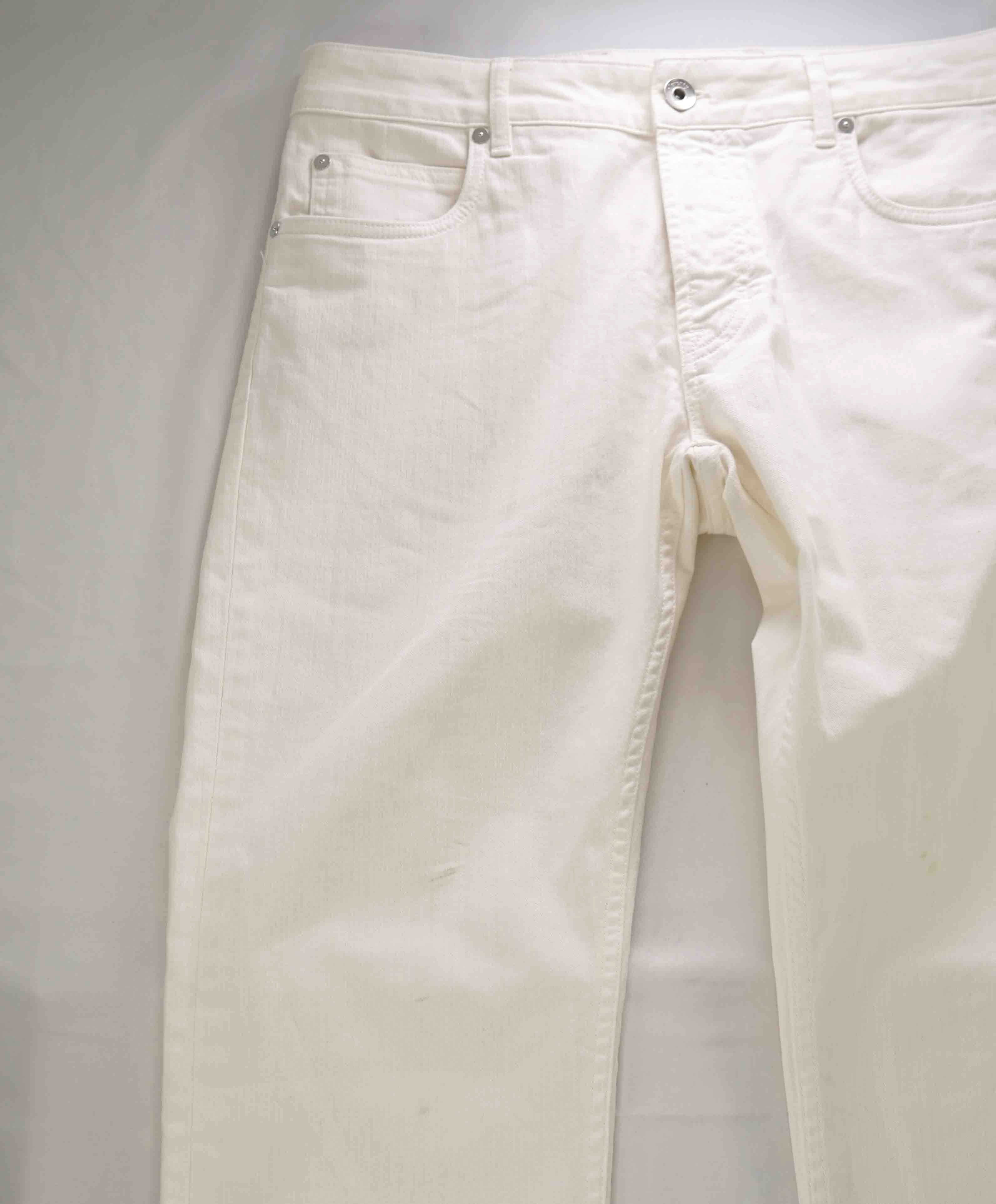 $575 ELEVENTY - White Stretch Cotton Dress/Casual 5-Pocket Jeans Pants- 33W