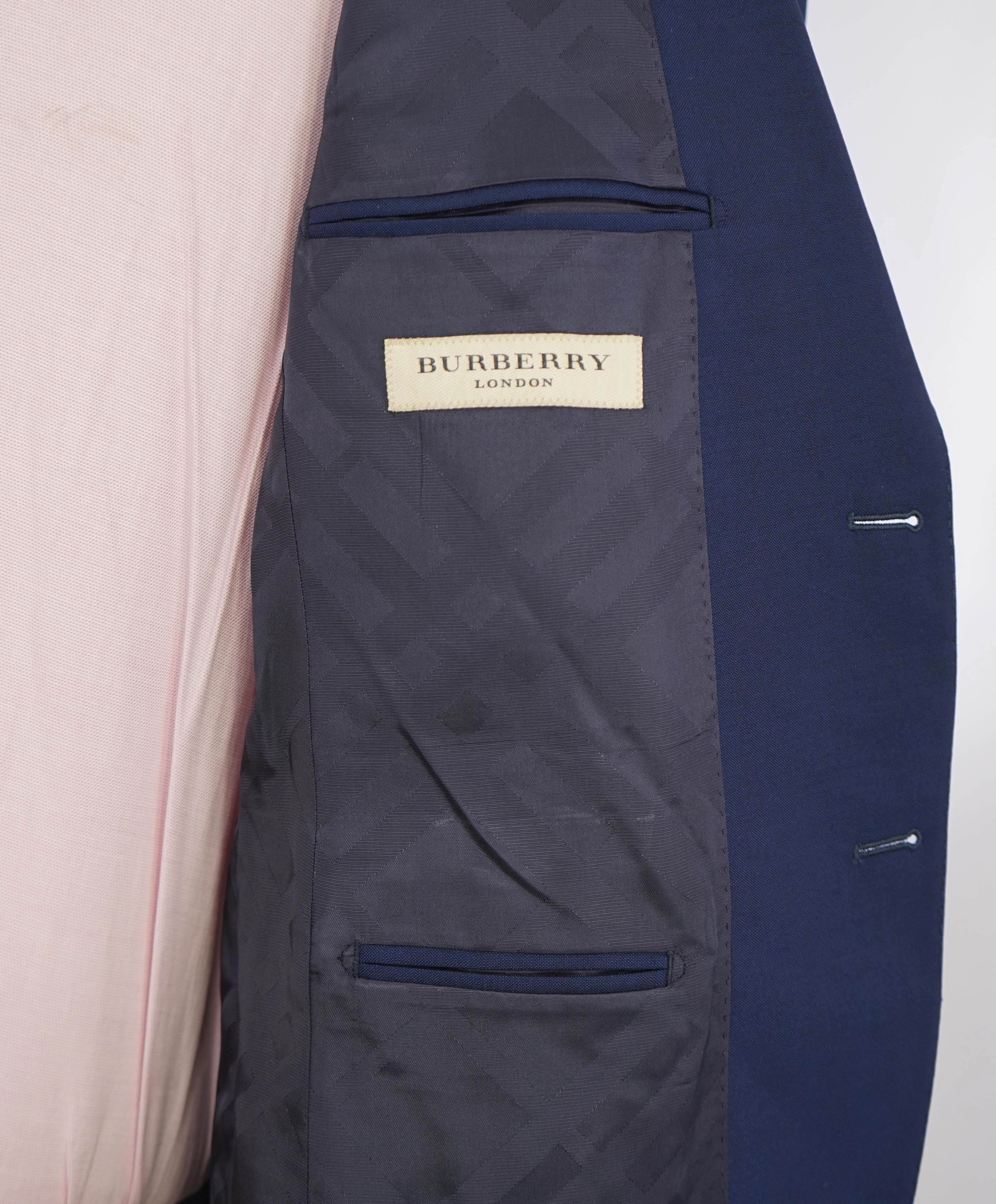 $2,395 BURBERRY LONDON - Made In Italy Wool & Mohair Blue Suit -  42R