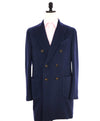 $1,920 LARDINI - *PURE CASHMERE* Double Breasted Blue Car Coat - 40R