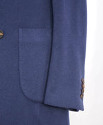 $1,920 LARDINI - *PURE CASHMERE* Double Breasted Blue Car Coat - 40R