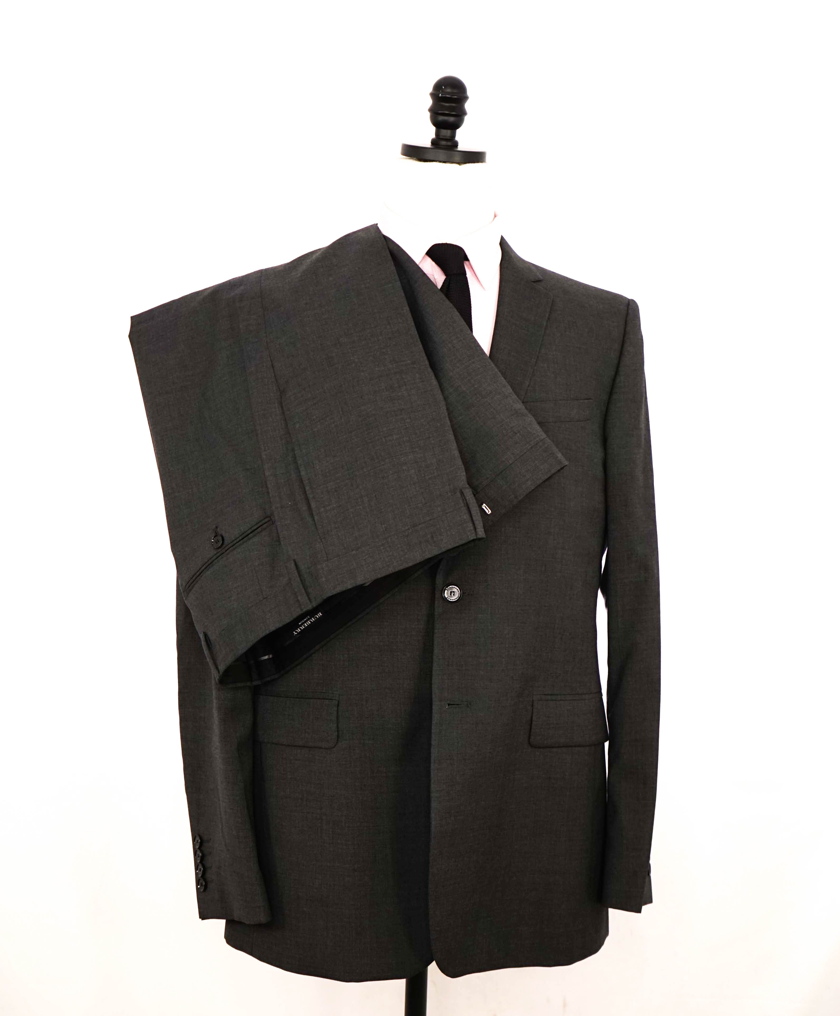 $2,395 BURBERRY LONDON - Made In Italy Wool Charcoal Suit -  44R