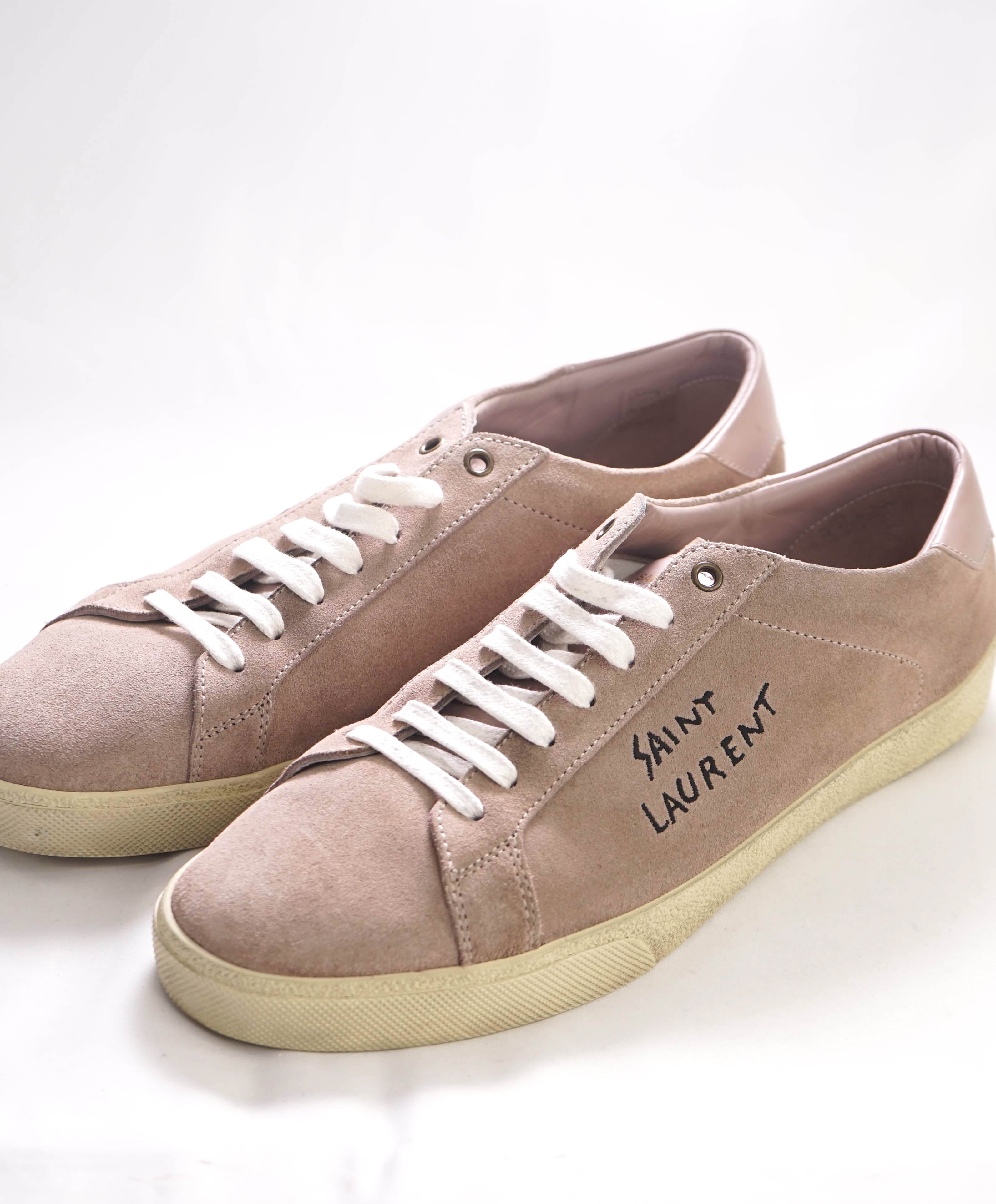 $800 SAINT LAURENT - Court Sneakers Pastel Pink Suede - 12 (45EU)