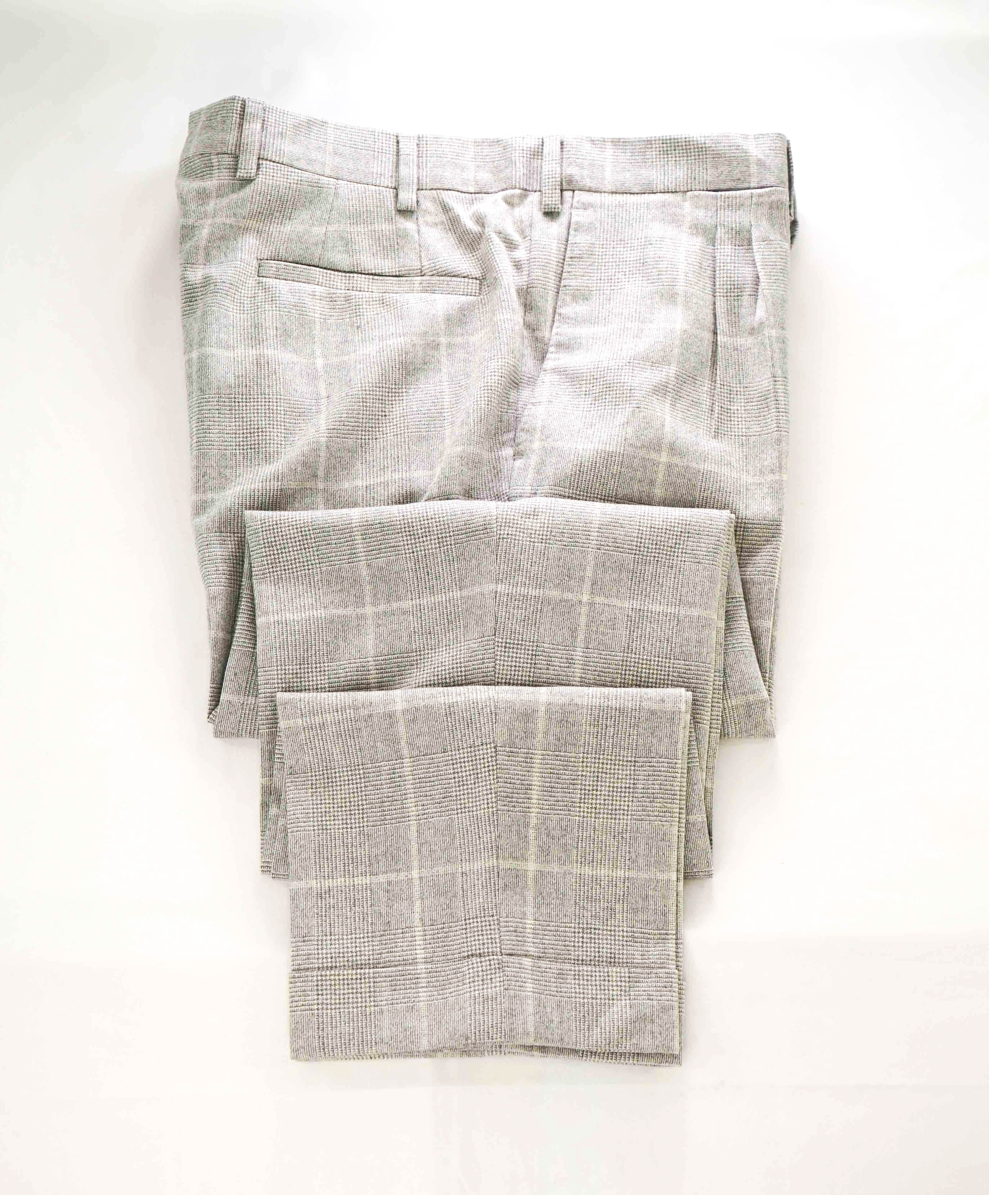 $745 ELEVENTY - Gray Check Plaid WOOL *Closet Staple* Dress Pants- 34W