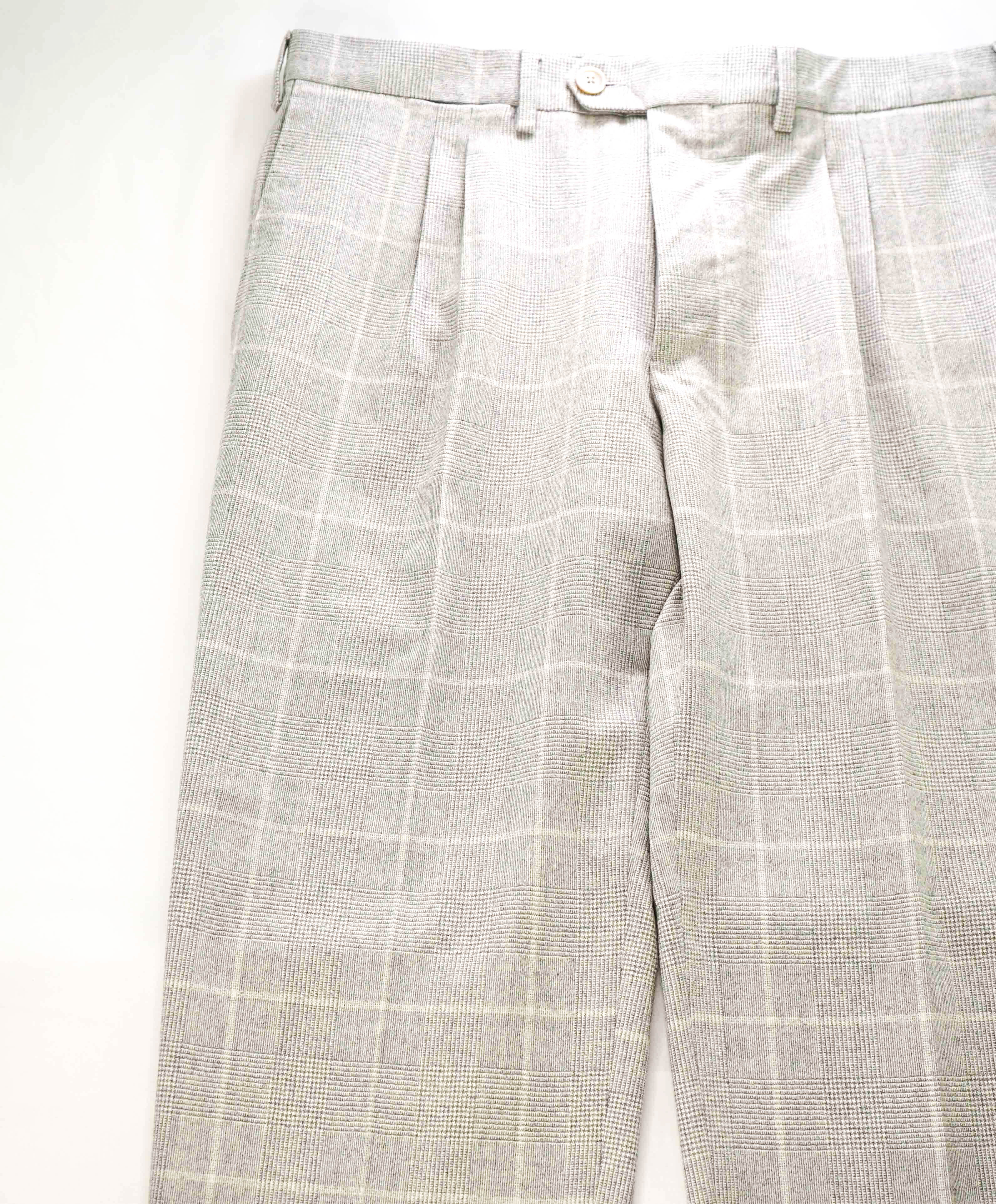 $745 ELEVENTY - Gray Check Plaid WOOL *Closet Staple* Dress Pants- 34W