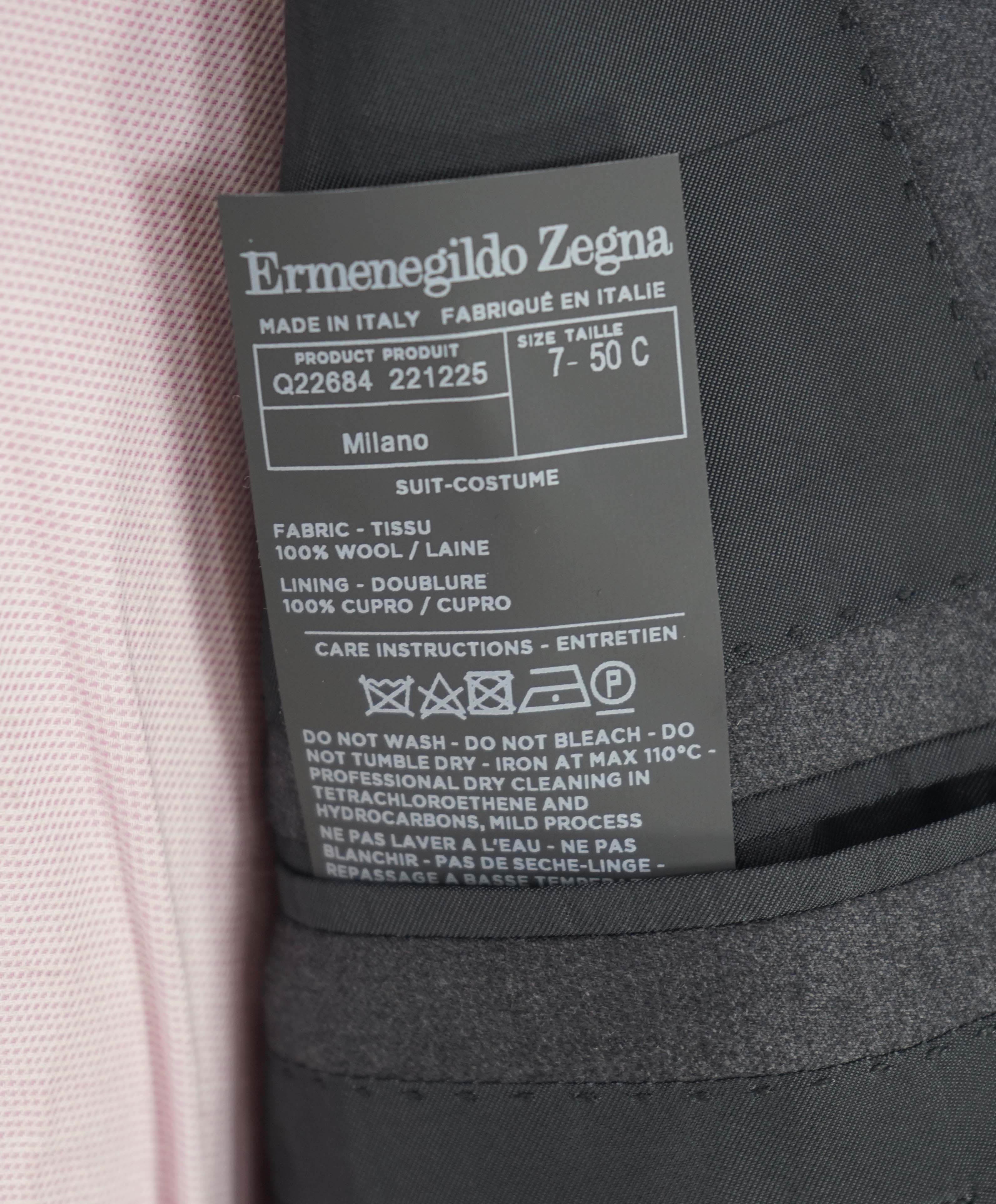 $3,250 ERMENEGILDO ZEGNA - "TROFEO"  Solid Gray Blazer - 40S